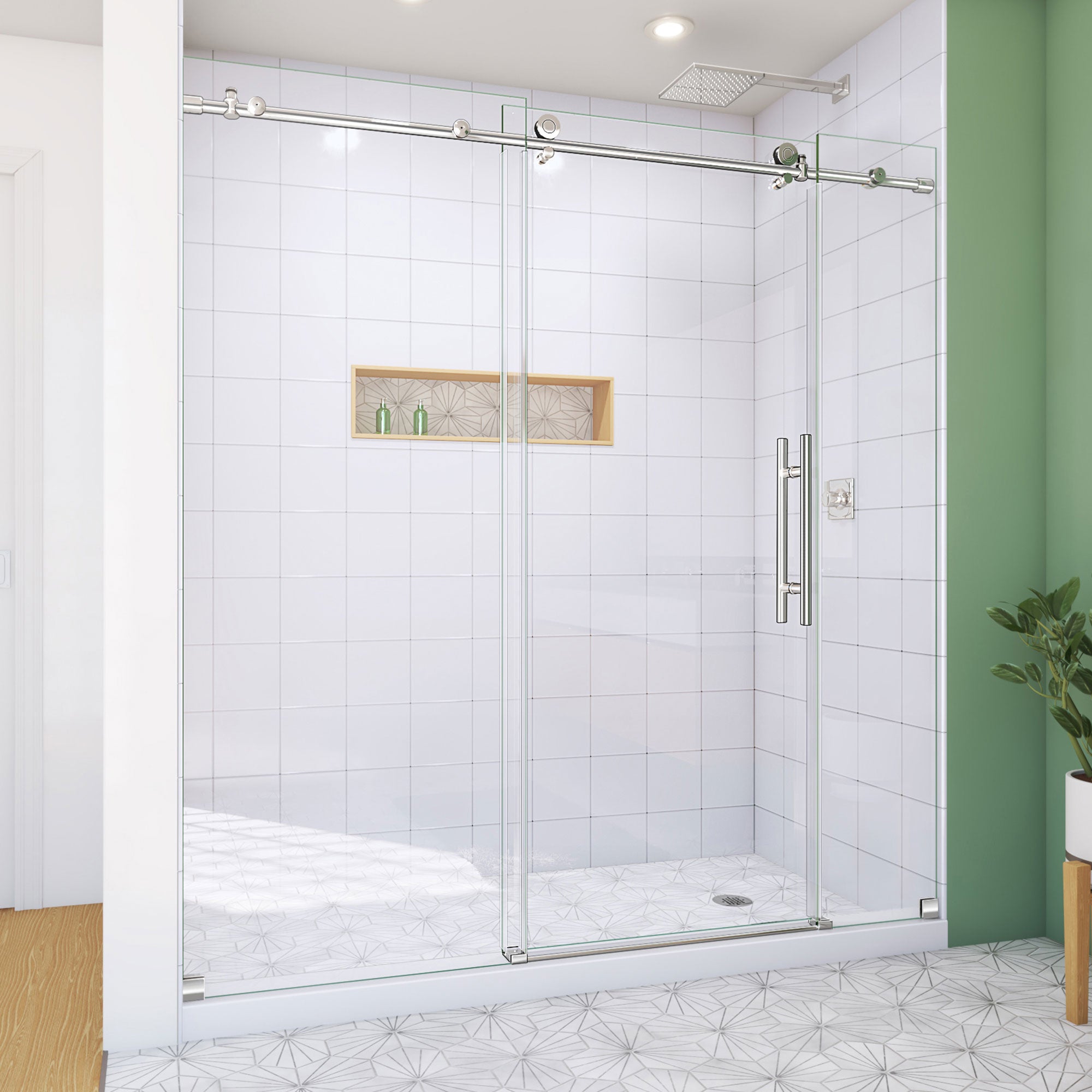 DreamLine Enigma-X 68-72 inch W x 76 inch H Frameless Sliding Shower Door