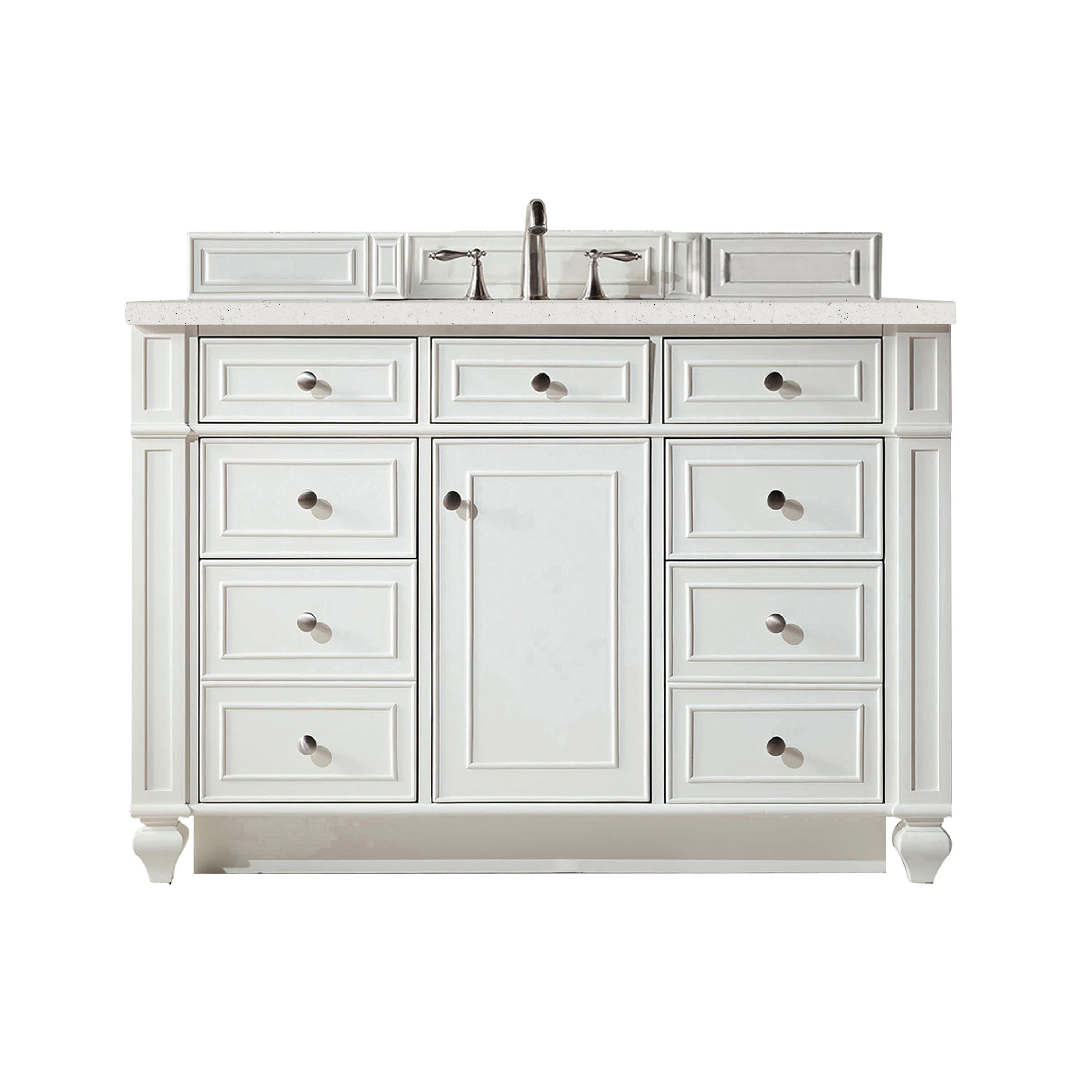 James Martin Bristol 48" Single Vanity in Bright White with 3cm Countertop