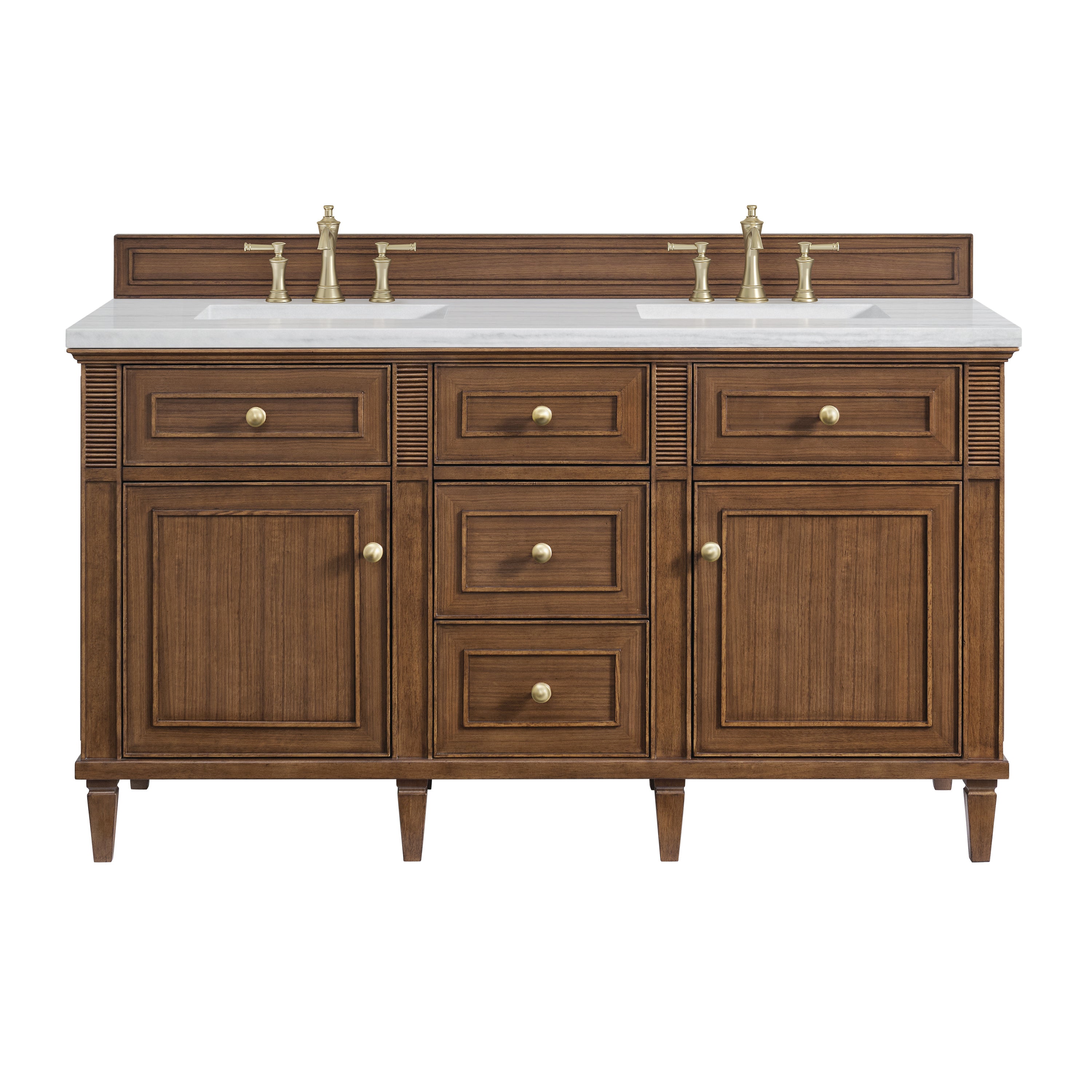 James Martin Lorelai 60" Double Vanity in Mid-Century Walnut with 3cm Countertop