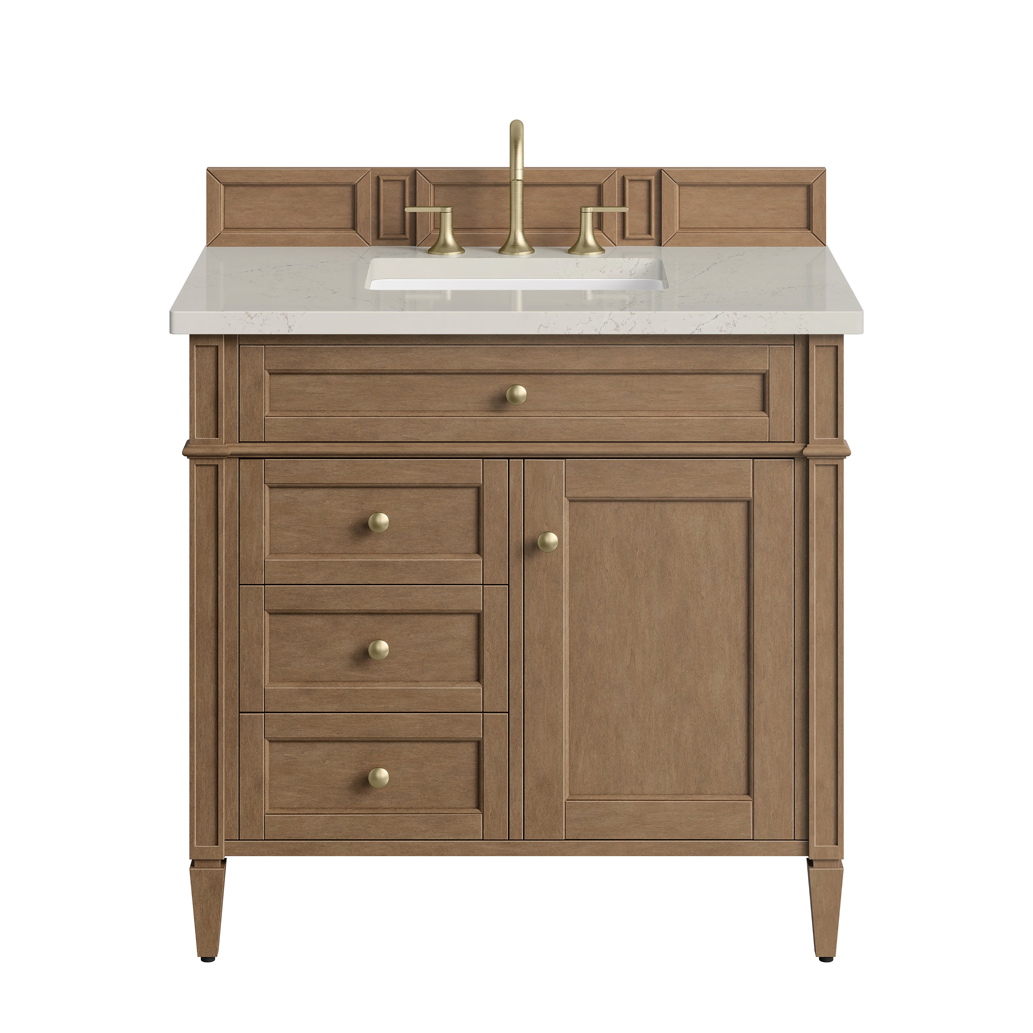 James Martin Brittany 36" Single Vanity in Pecan with 3cm Countertop