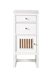 James Martin Athens 15" Base Cabinet with Drawers and Left Door in Glossy White with 3cm Countertop