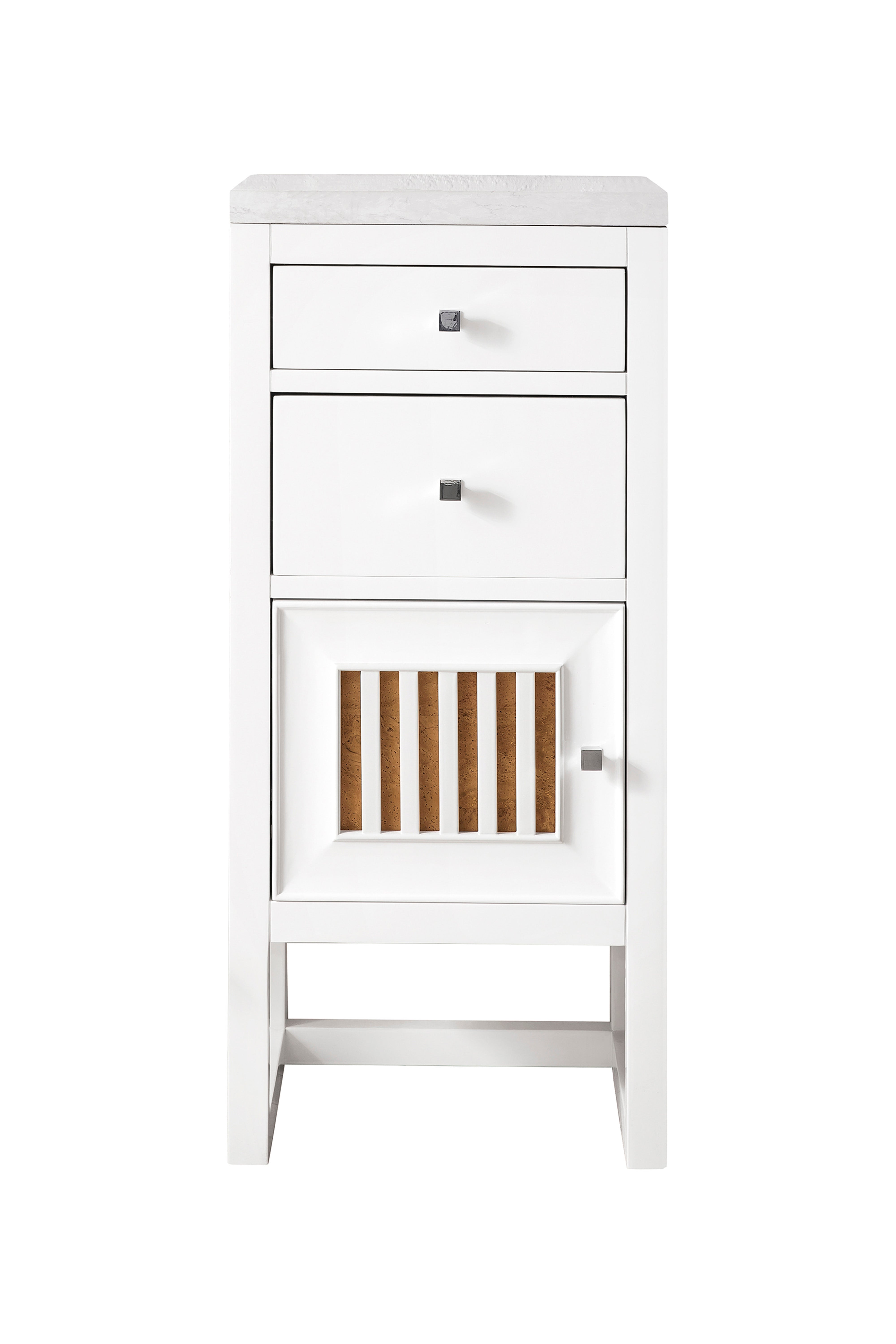 James Martin Athens 15" Base Cabinet with Drawers and Left Door in Glossy White with 3cm Countertop