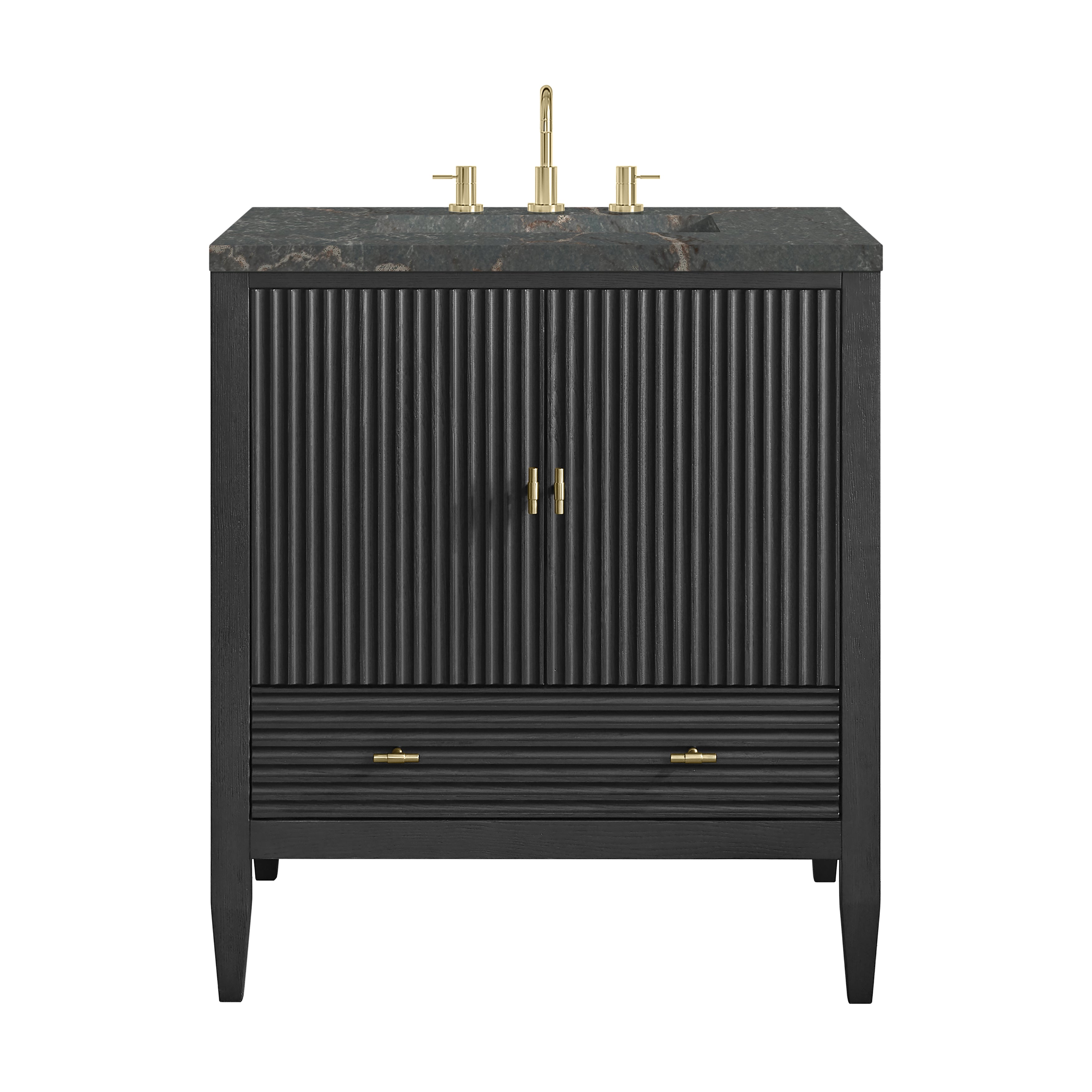James Martin Myrrin 30" Single Vanity in Carbon Oak with 3cm Countertop