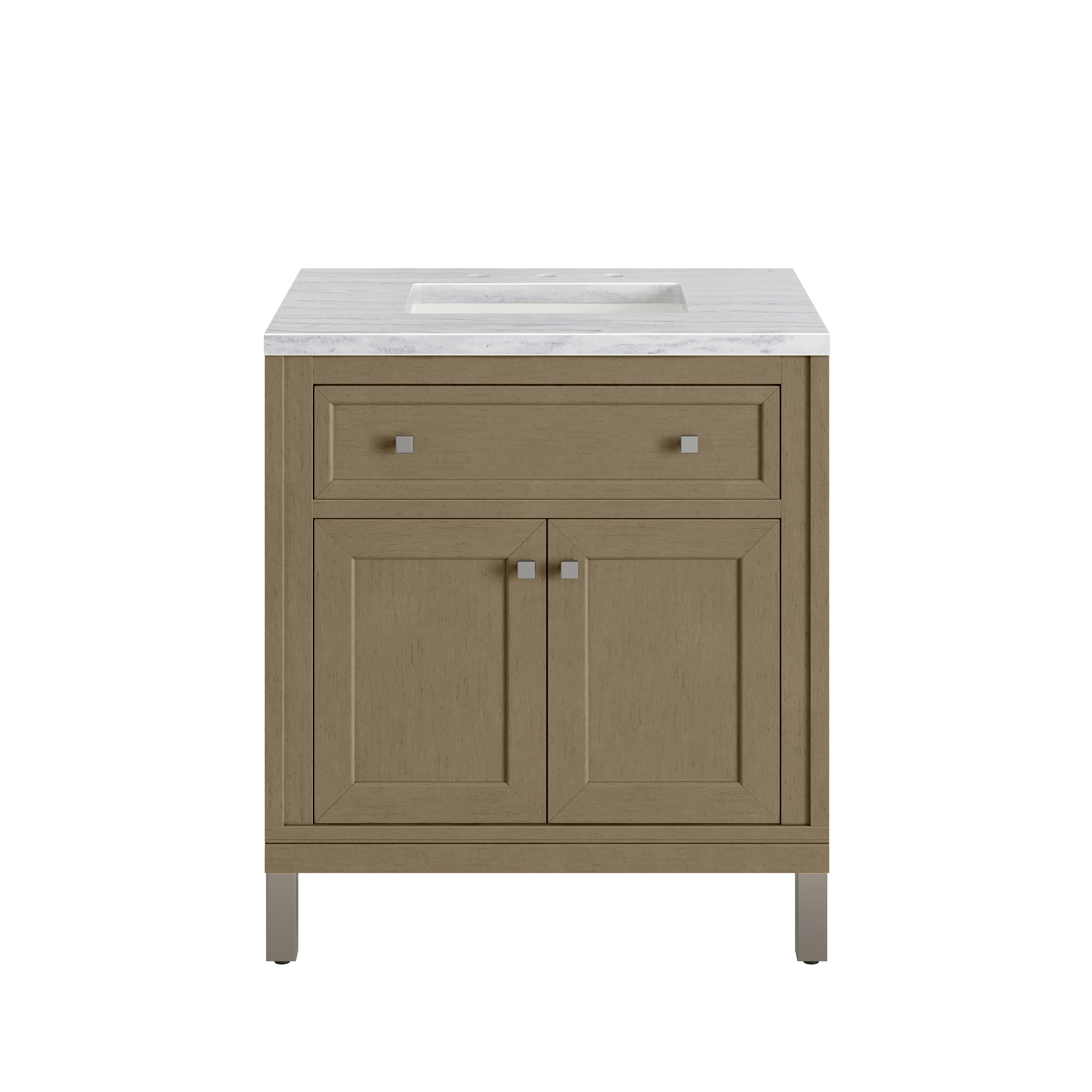 James Martin Chicago 30" Single Vanity in Walnut Whisper with 3cm Countertop