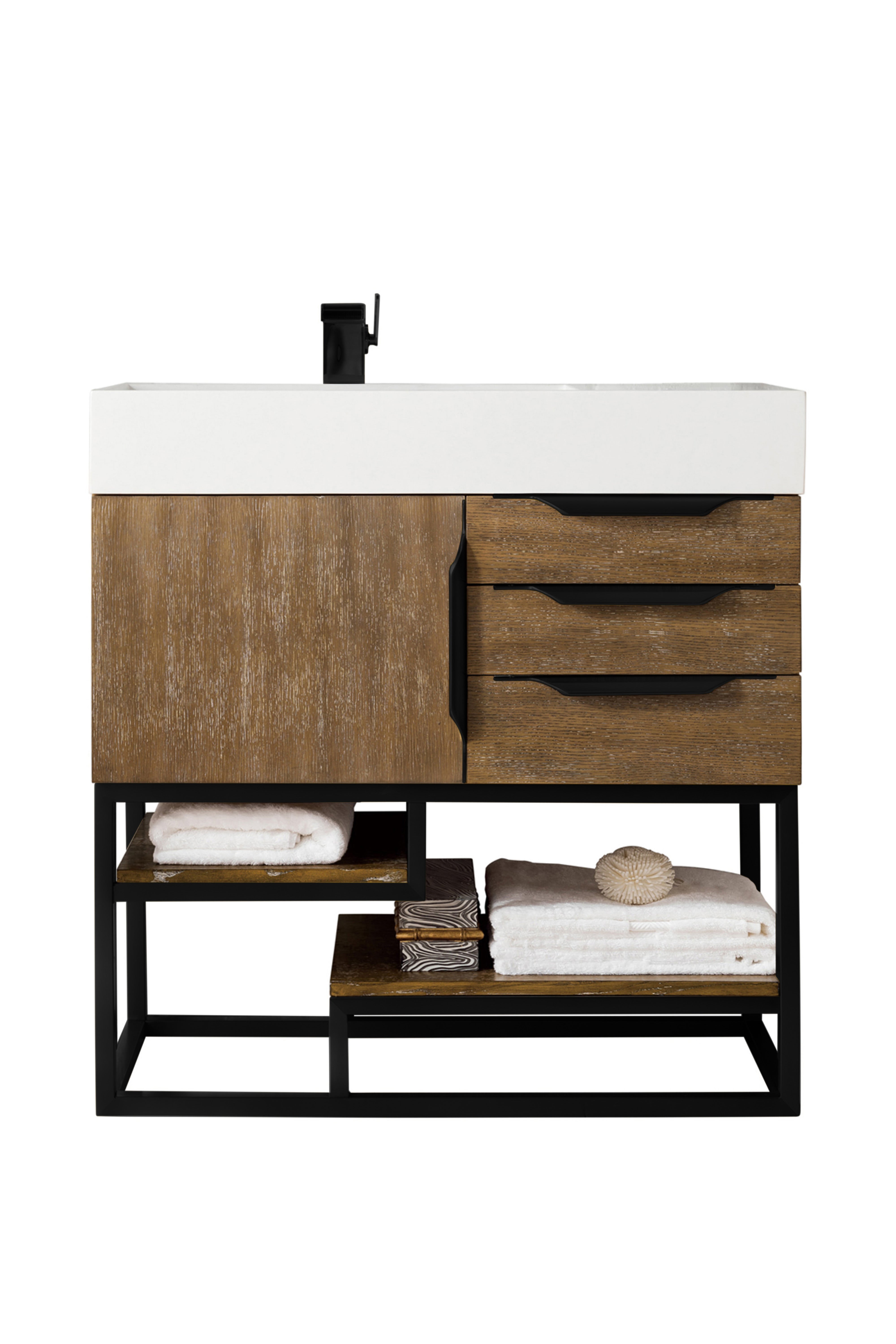 James Martin Columbia 36" Freestanding Single Vanity with Mineral Composite Stone Countertop