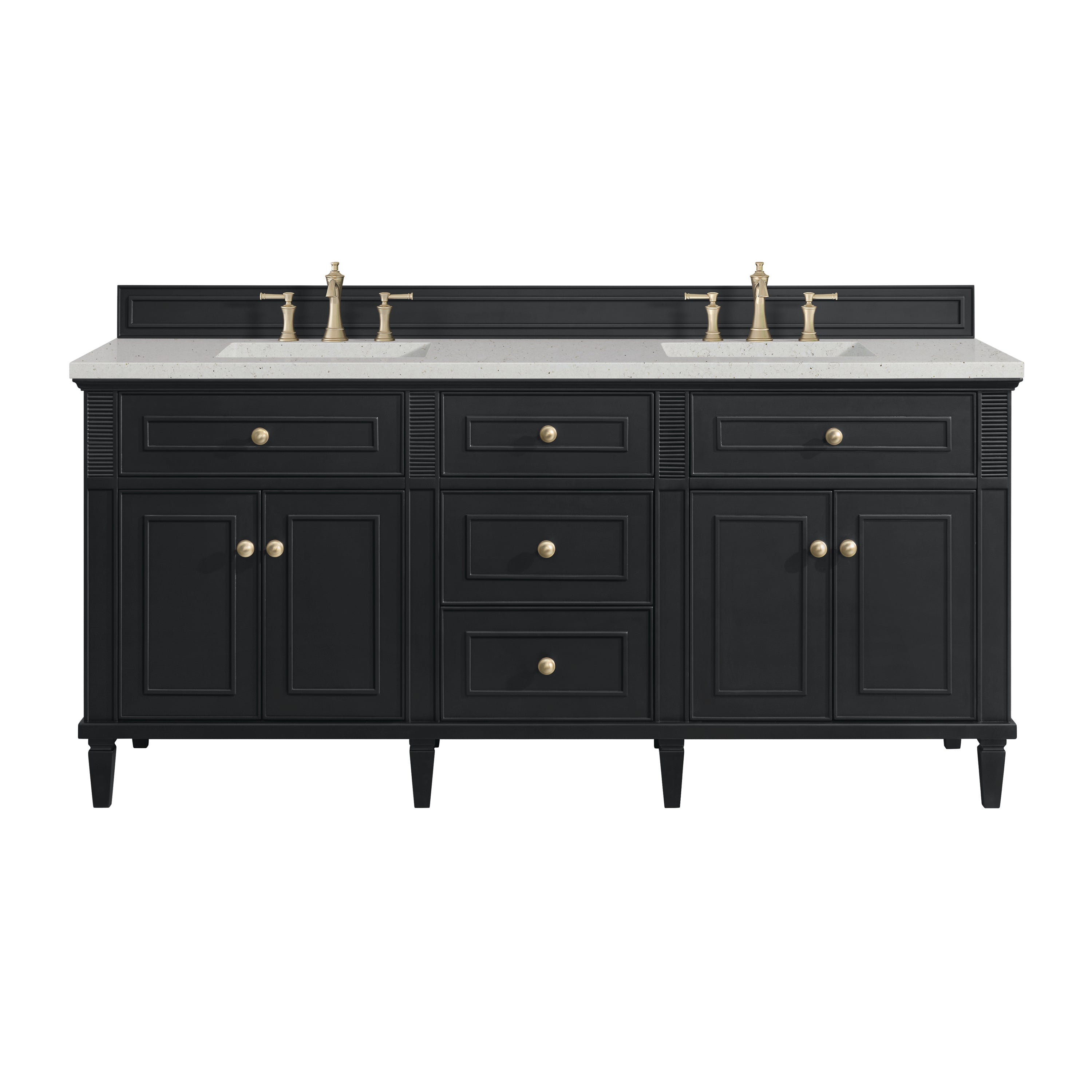 James Martin Lorelai 72" Double Vanity in Black Onyx with 3cm Countertop