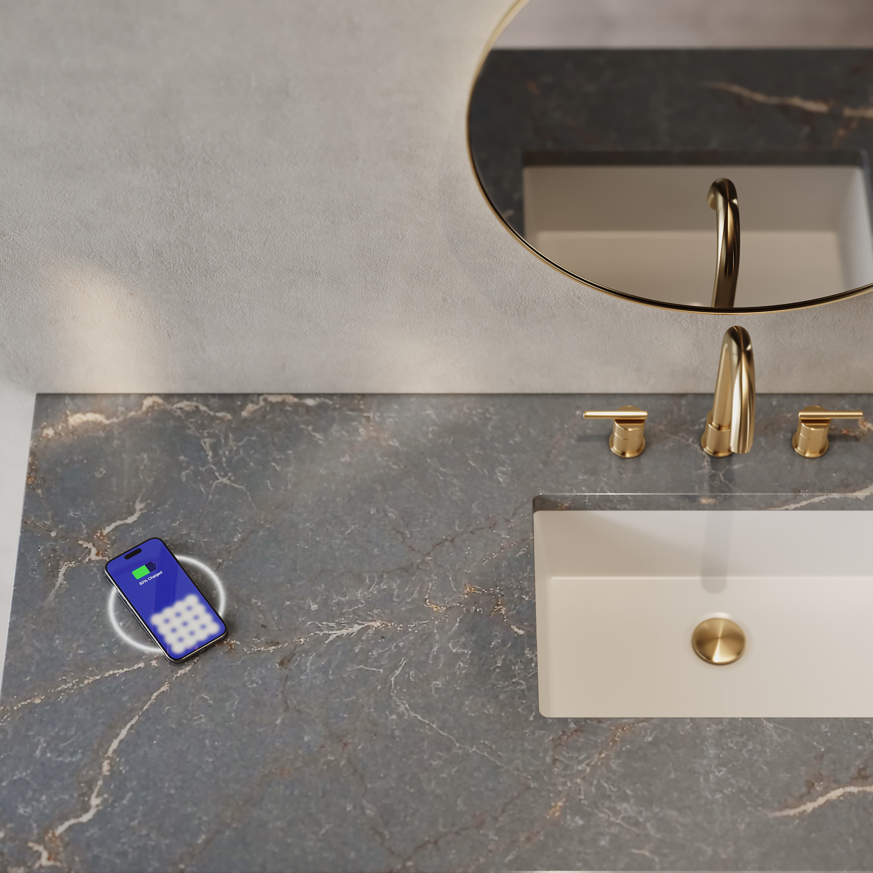 James Martin Brookfield 60" Single Vanity in Honey Oak with 3cm Countertop and FreePower Wireless Charger