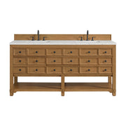 James Martin Malibu 72" Double Vanity in Amber Birch with 3cm Countertop and FreePower Wireless Charger