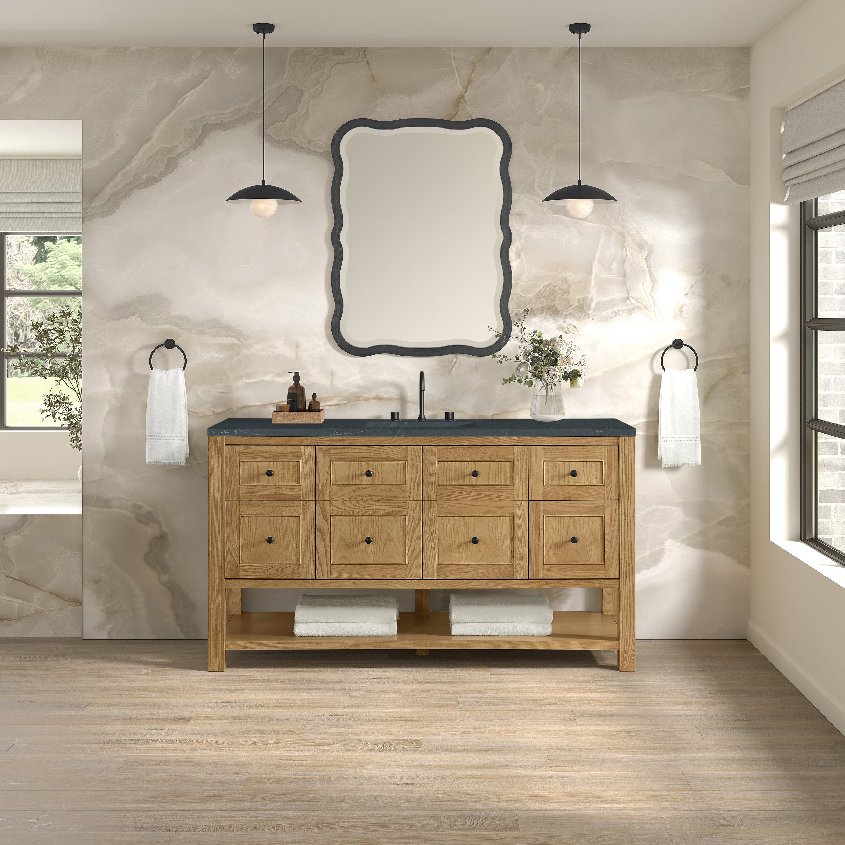 James Martin Breckenridge 60" Single Vanity in Light Natural Oak with 3cm Countertop
