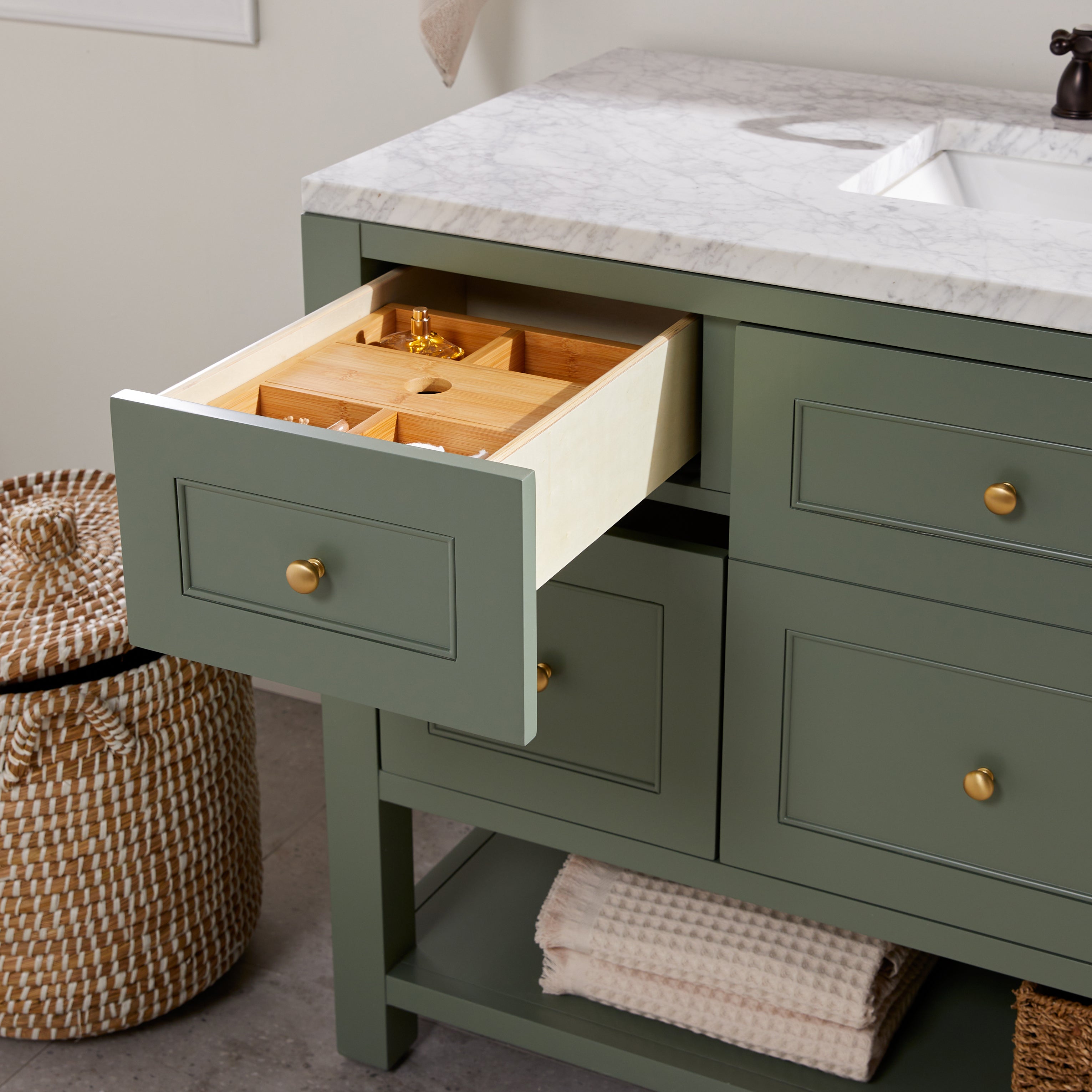 James Martin Breckenridge 48" Single Vanity in Smokey Celadon with 3cm Countertop