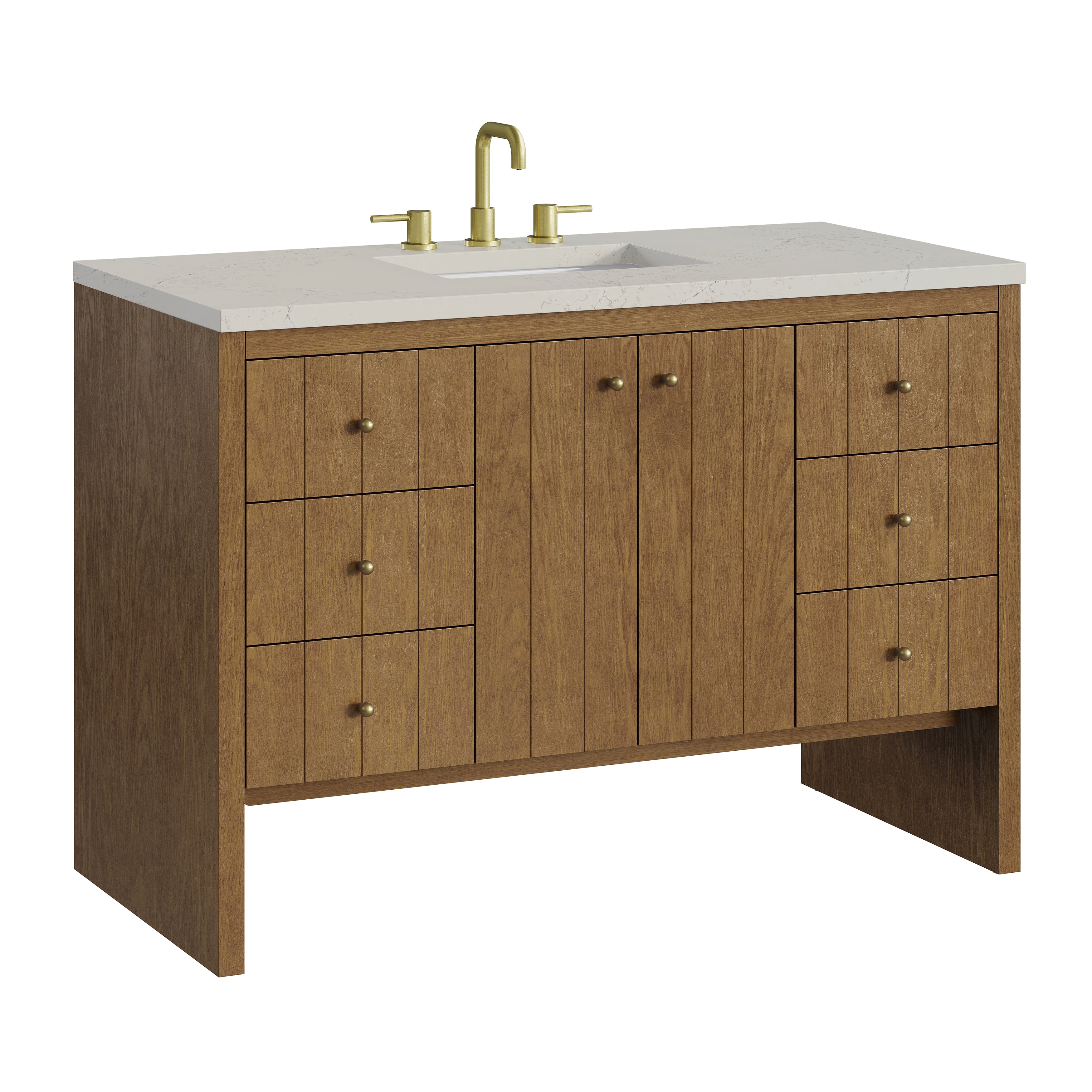 James Martin Hudson 48" Single Vanity in Honey Oak with 3cm Countertop