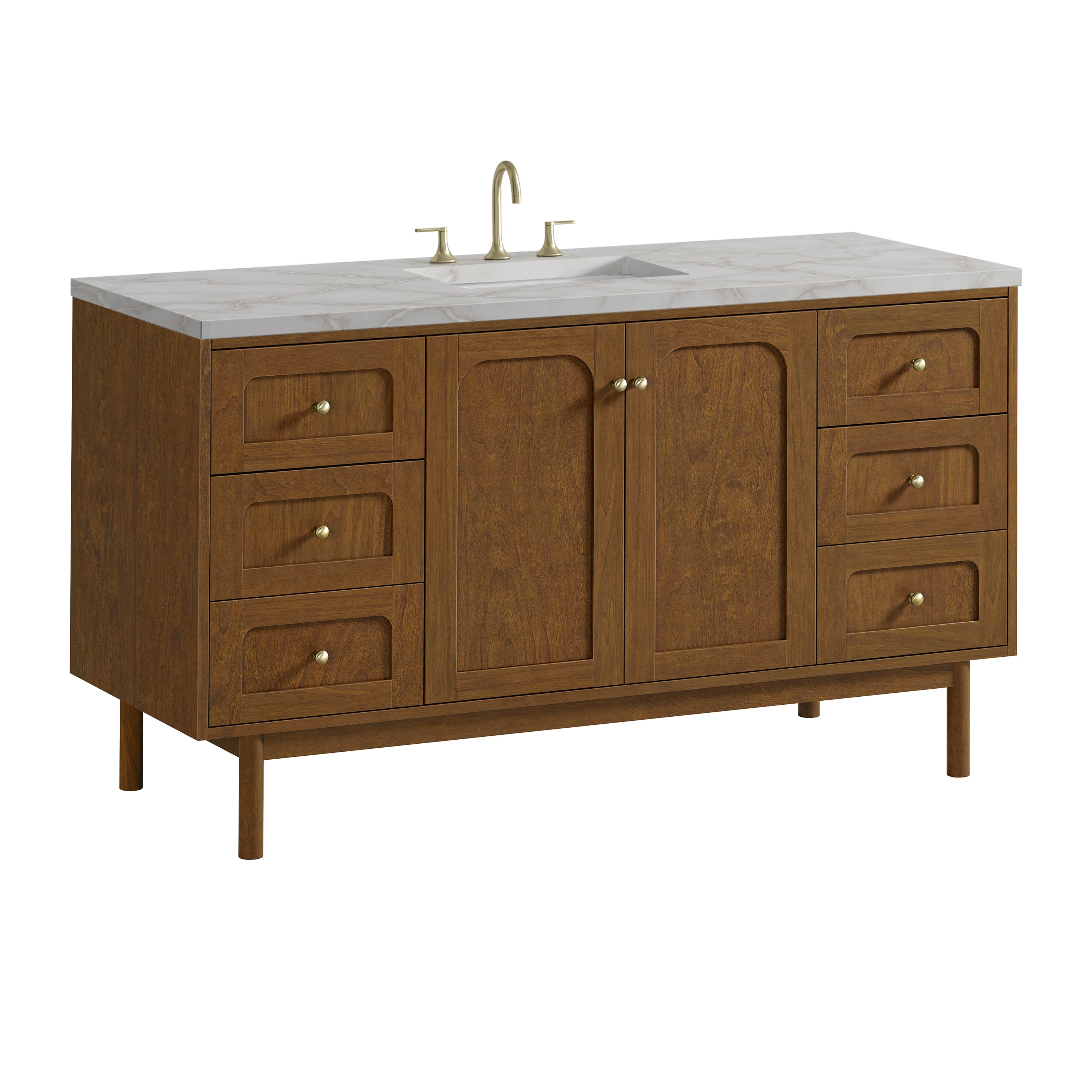 James Martin Laurent 60" Single Vanity in Honey Oak with 3cm Countertop and FreePower Wireless Charger