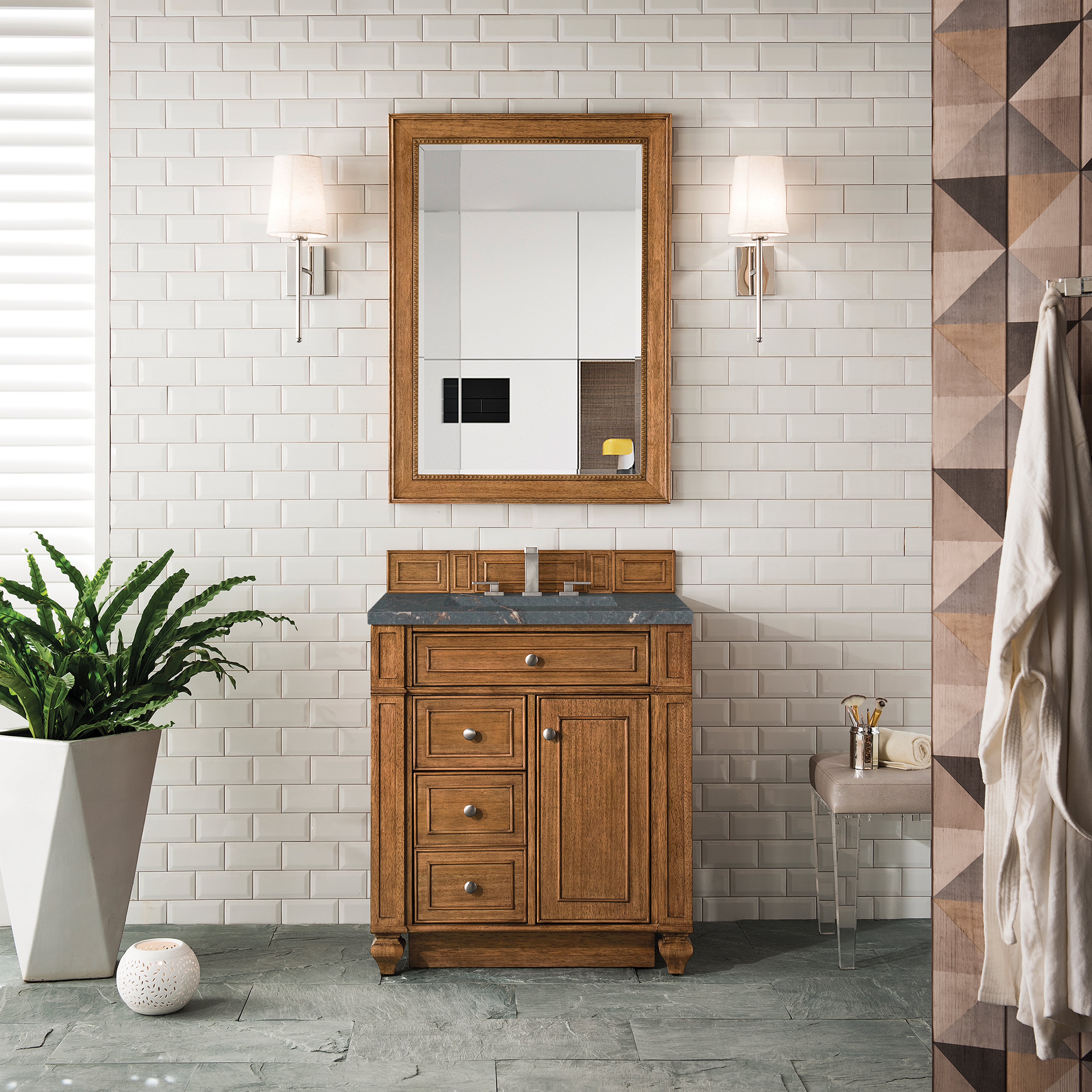 James Martin Bristol 30" Single Vanity in Saddle Brown with 3cm Countertop