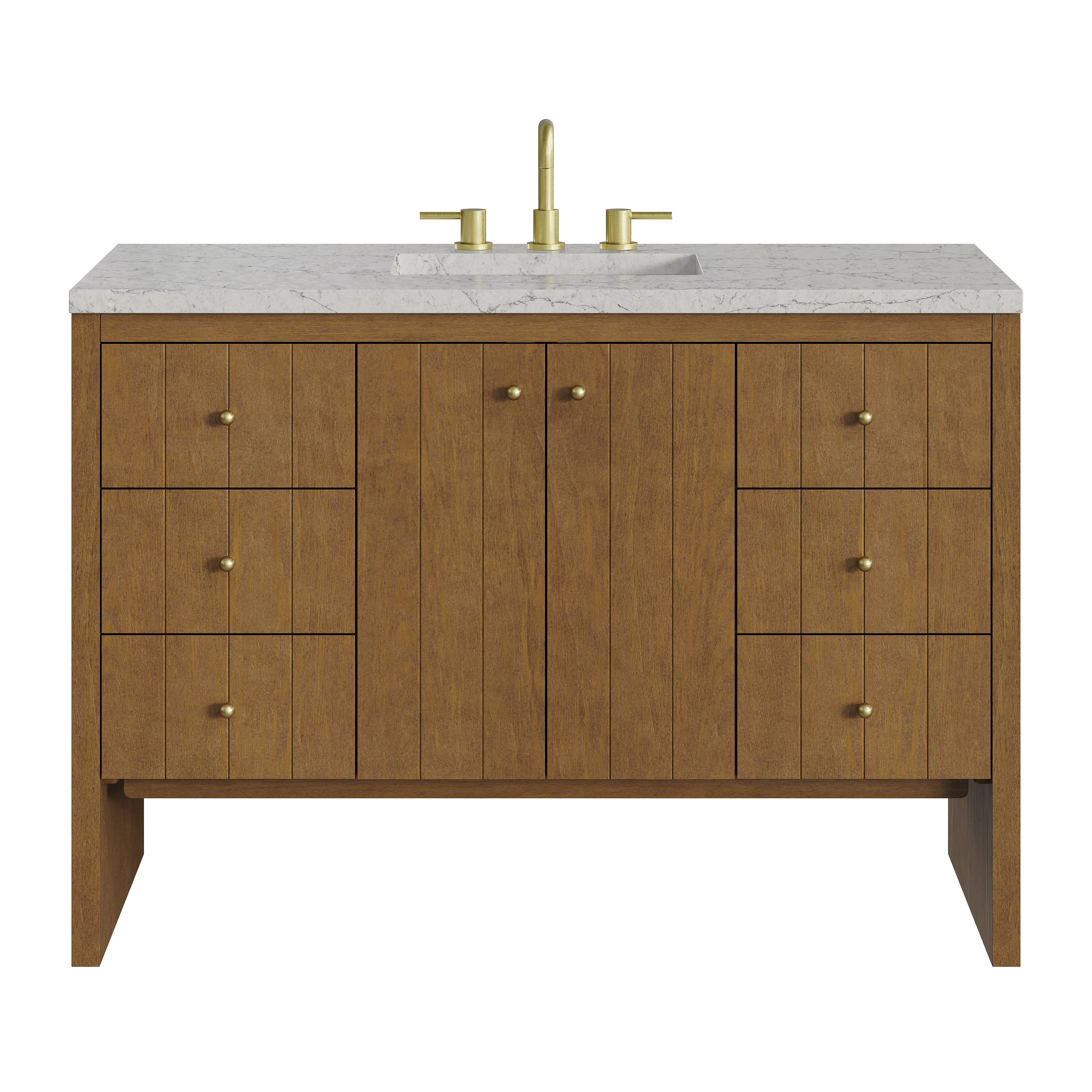 James Martin Hudson 48" Single Vanity in Honey Oak with 3cm Countertop