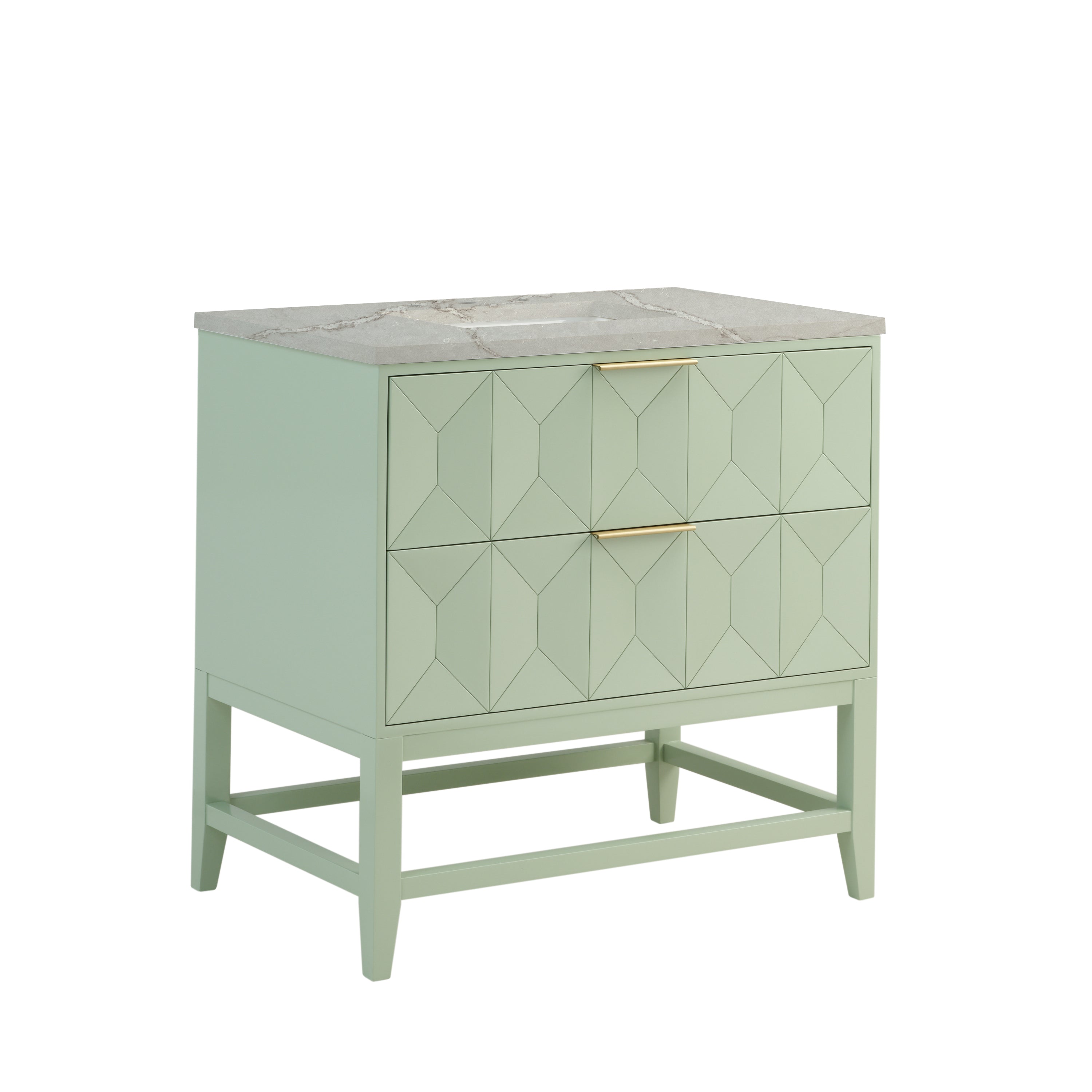 James Martin Emmeline 36" Single Vanity in Pistachio with 3cm Countertop