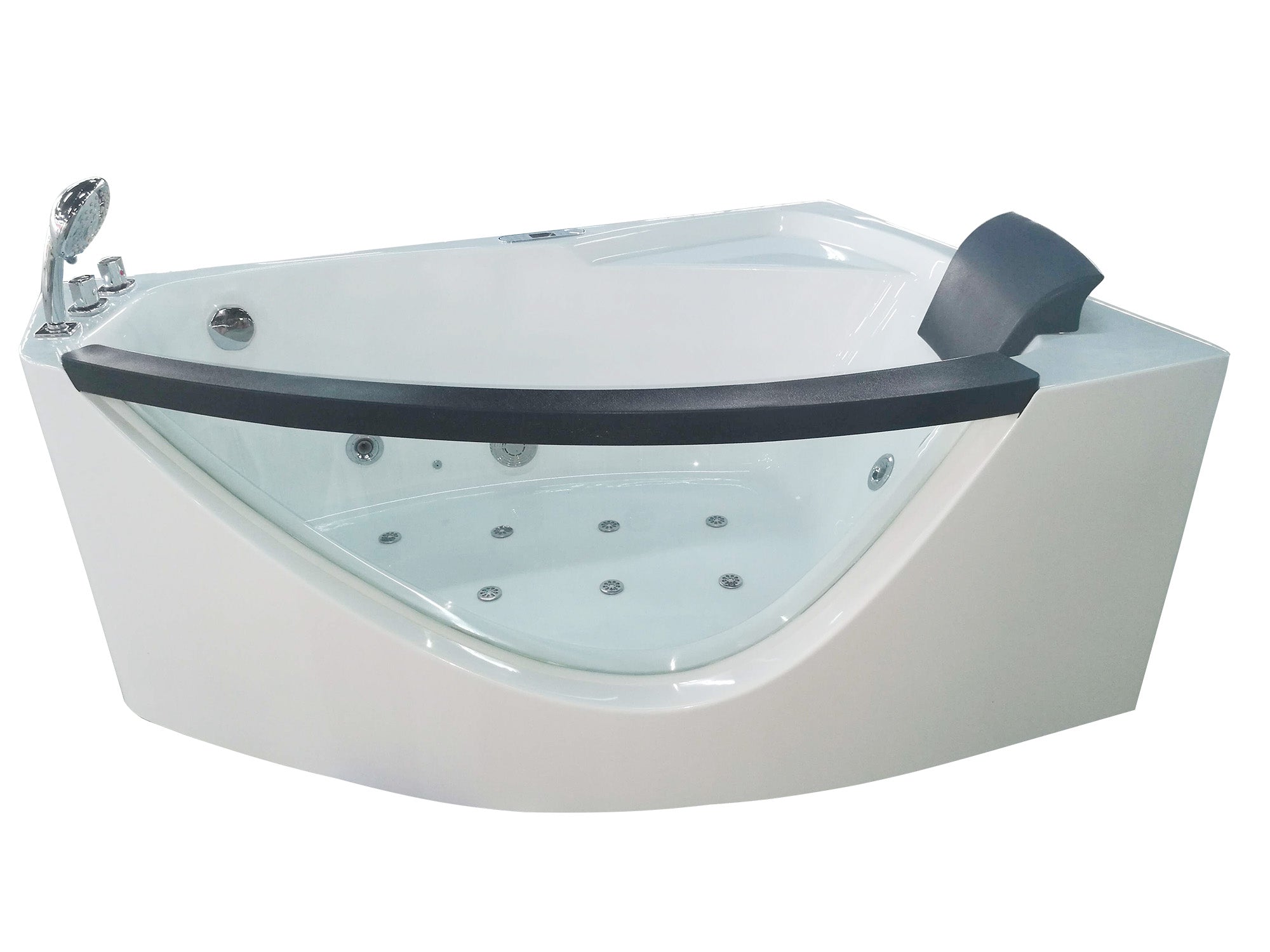 EAGO AM198ETL-L 5′ Acrylic Whirlpool Left Corner Bathtub with Glass Front
