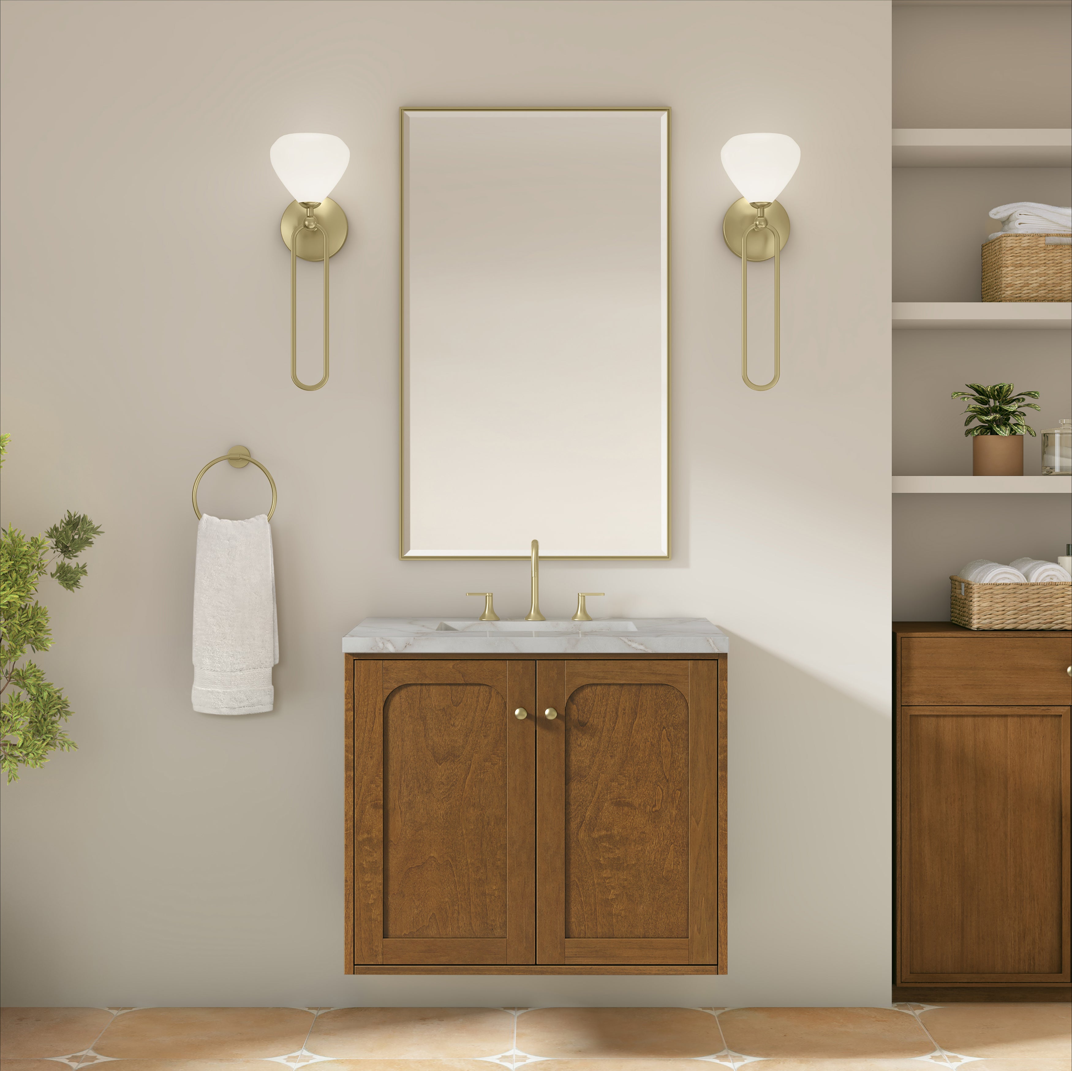 James Martin Laurent 30" Single Vanity in Honey Oak with 3cm Countertop