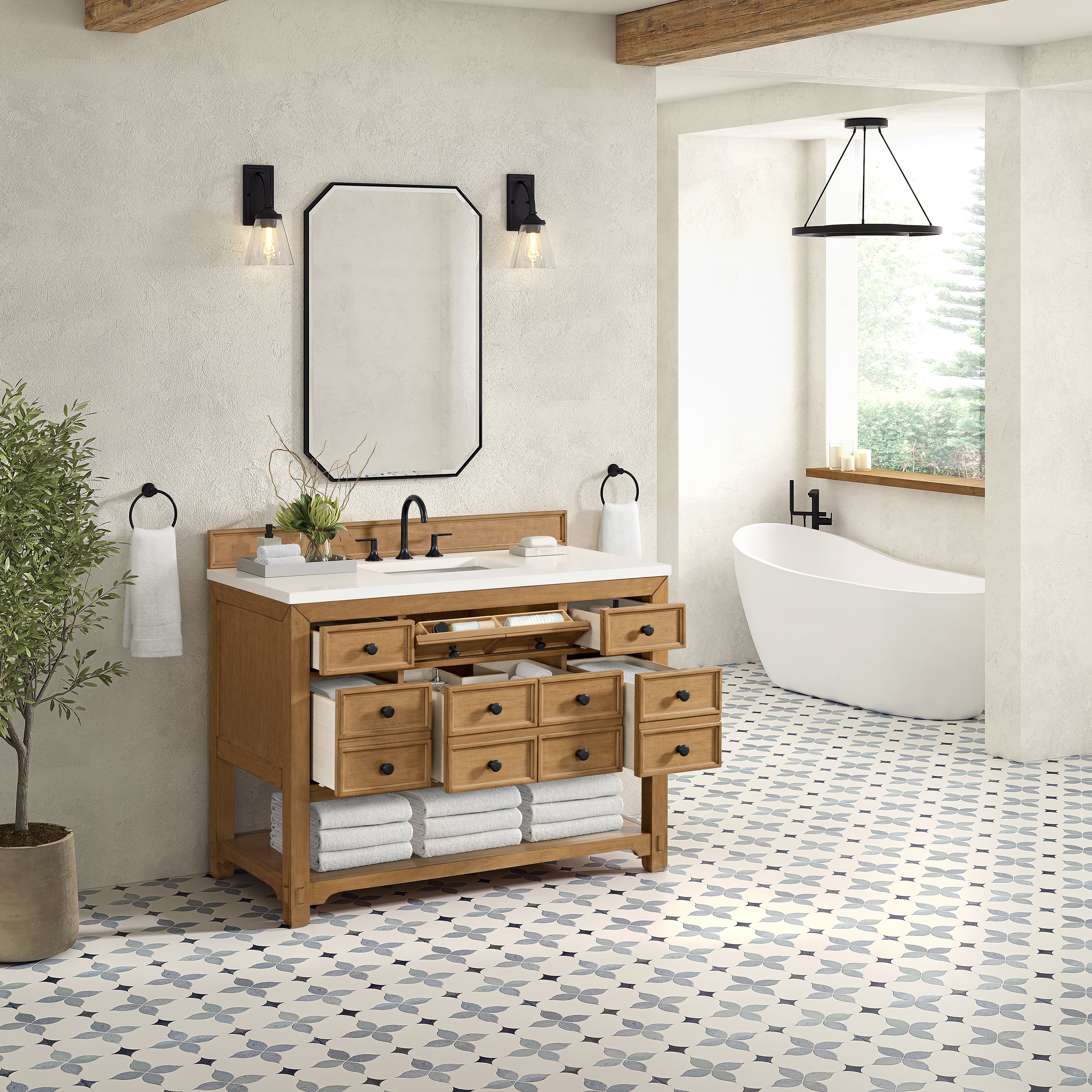 James Martin Malibu 48" Single Vanity in Amber Birch with 3cm Countertop