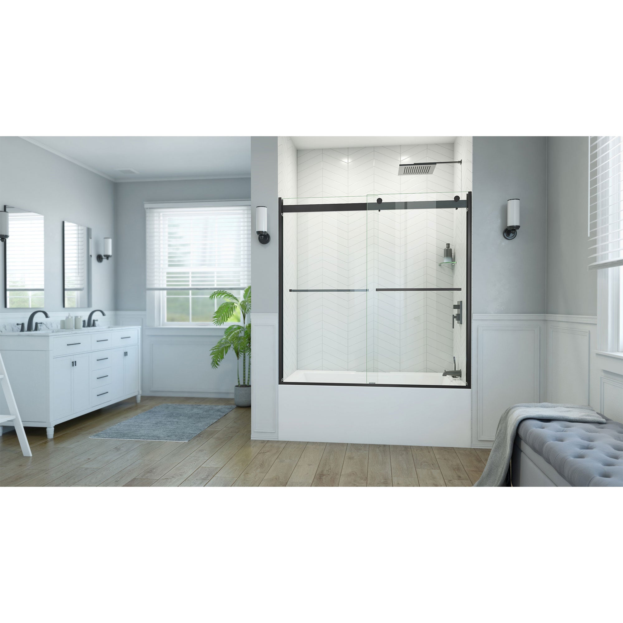 DreamLine Essence-H 56 - 60 inch W x 60 inch H Semi-Frameless Bypass Tub Door