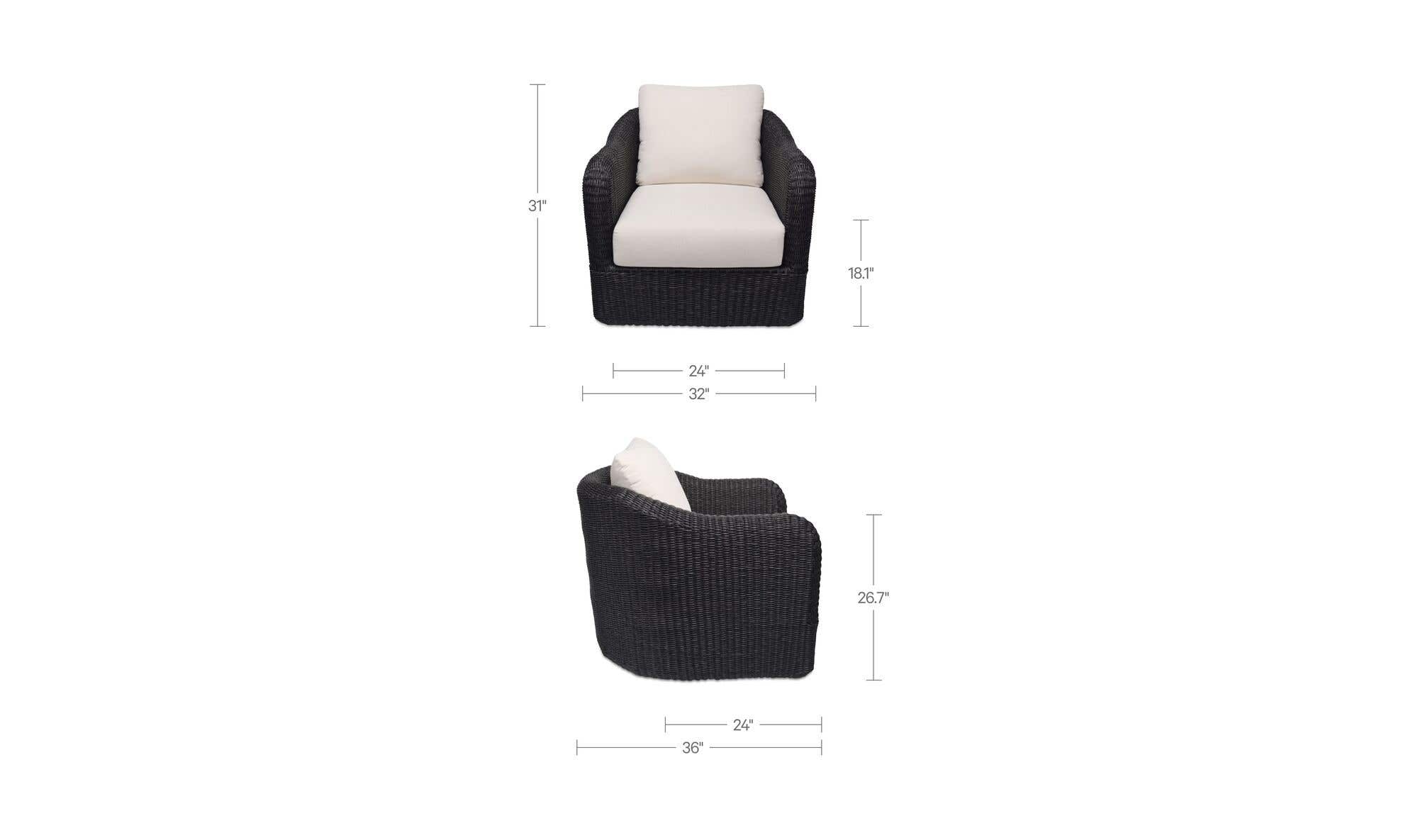 Moes Bodhi Outdoor Swivel Accent Chair Natural ET-1009