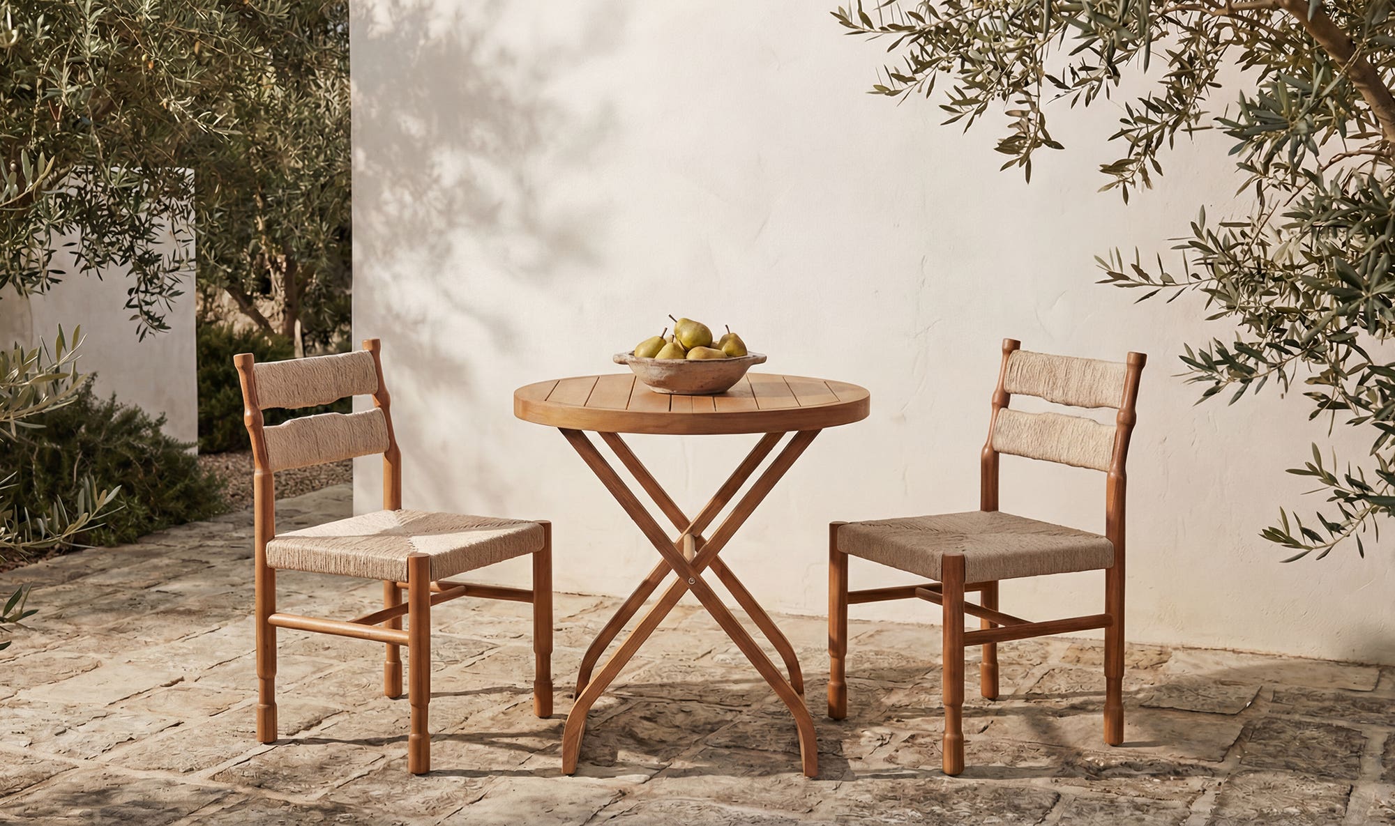 Moes Raf Outdoor Dining Chair Natural - Set Of Two ET-1010