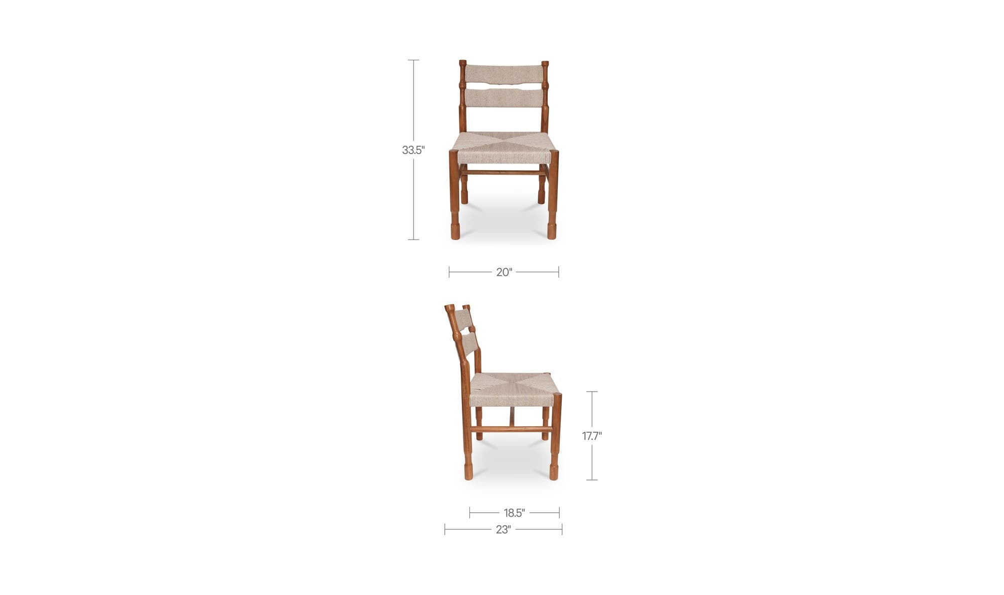Moes Raf Outdoor Dining Chair Natural - Set Of Two ET-1010