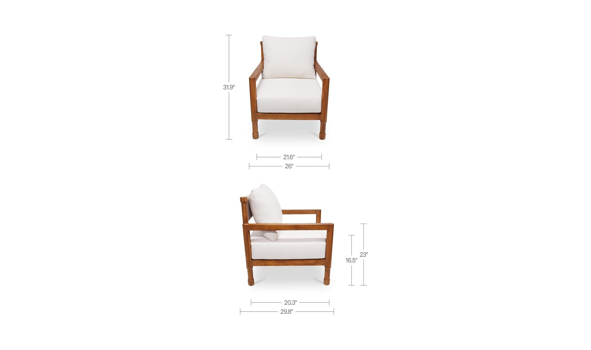 Moes Raf Outdoor Accent Chair Natural ET-1011