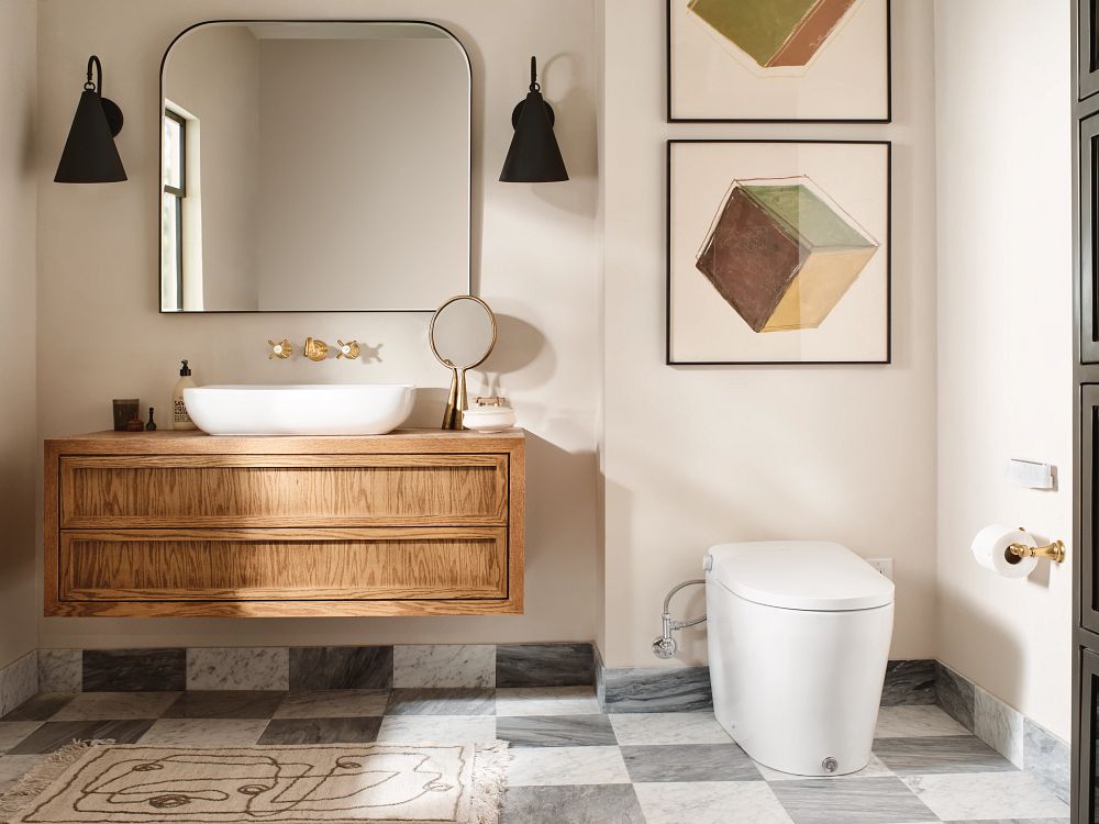 Weymouth Two-Handle High Arc Wall Mount Bathroom Faucet