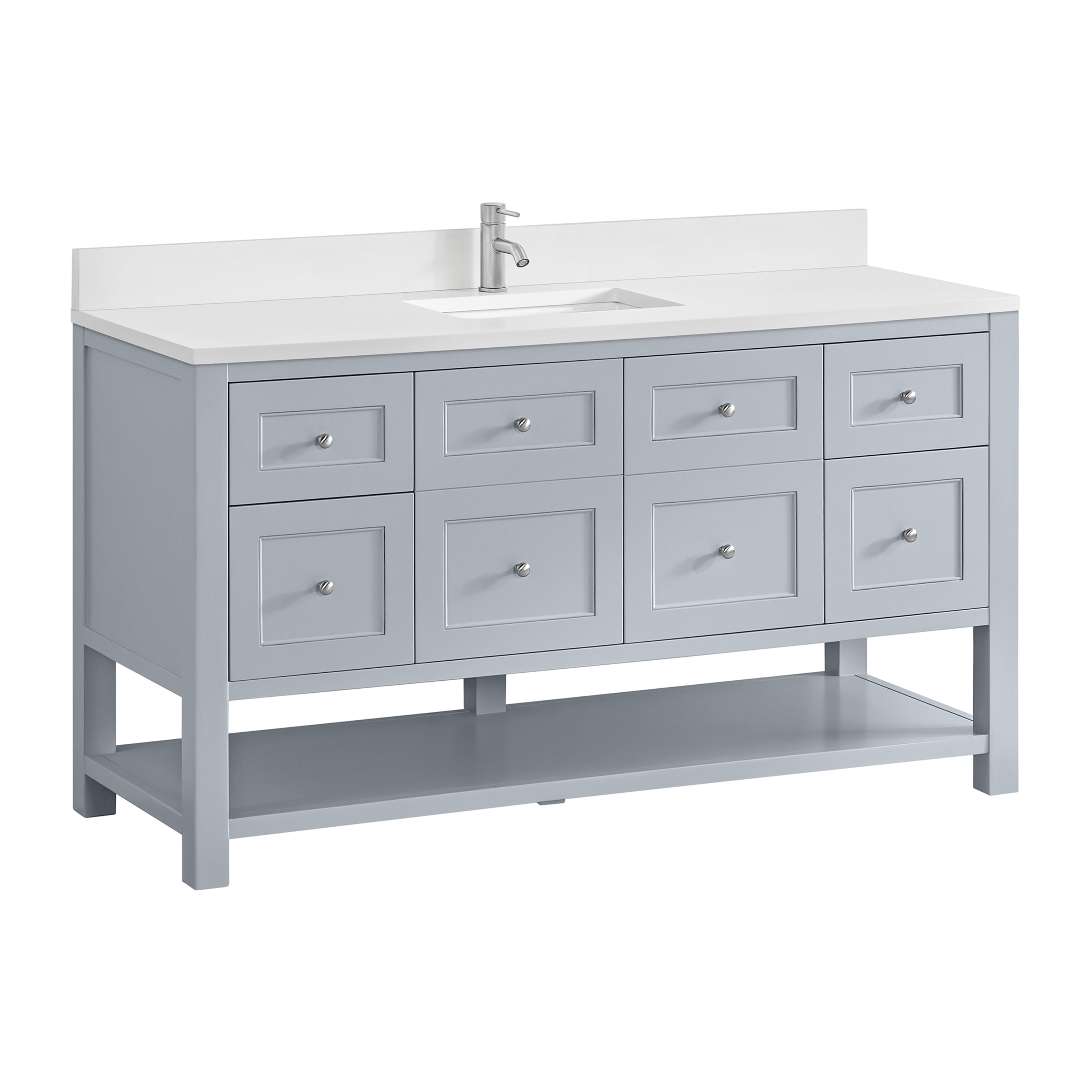 James Martin Breckenridge 60" Single Vanity in Serenity Blue with 3cm Countertop