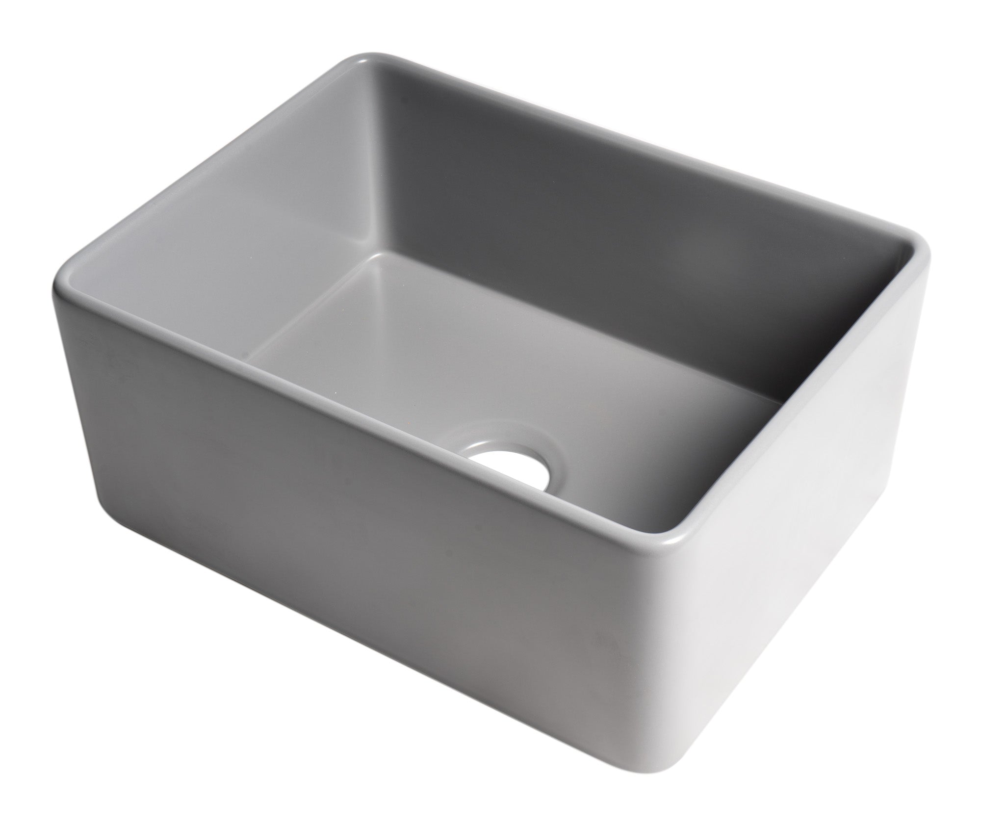 ALFI brand ABF2418 Smooth Apron 24" x 18" Single Bowl Fireclay Farm Sink