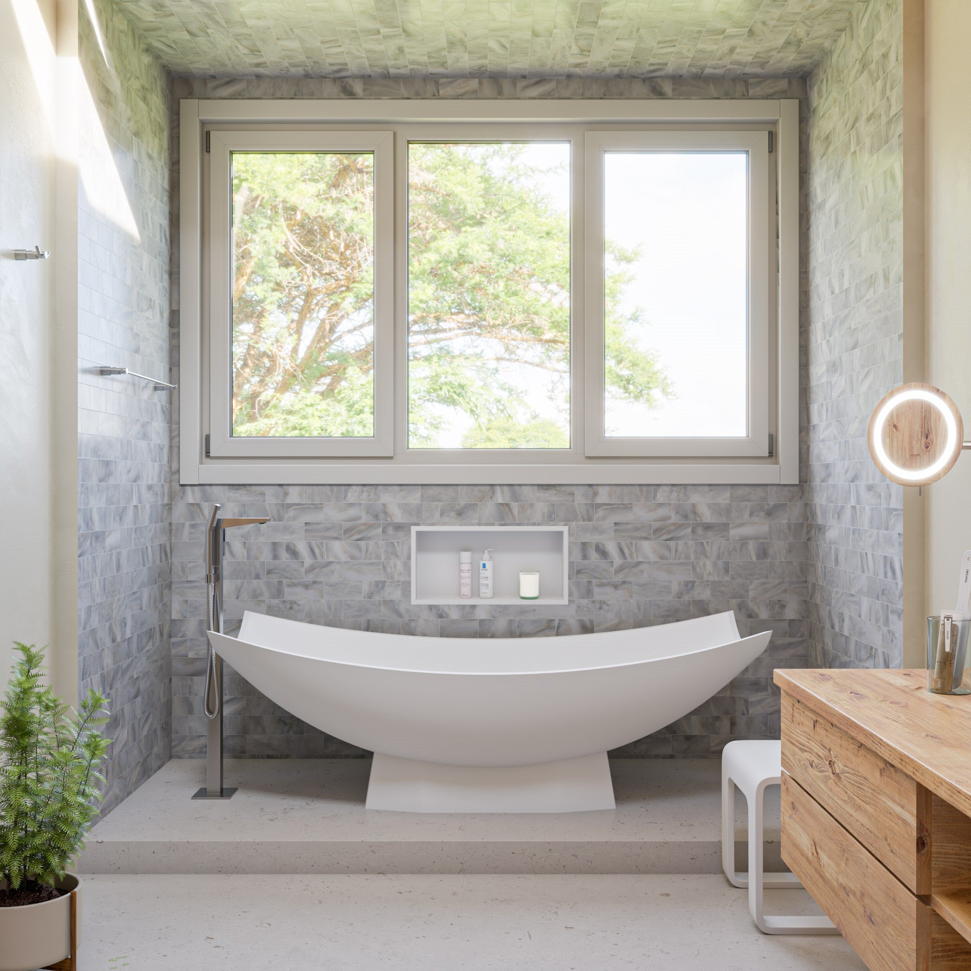 ALFI brand AB2475 Single Hole Floor Mounted Tub Filler