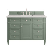 James Martin Brittany 48" Single Vanity in Smokey Celadon with 3cm Countertop and FreePower Wireless Charger