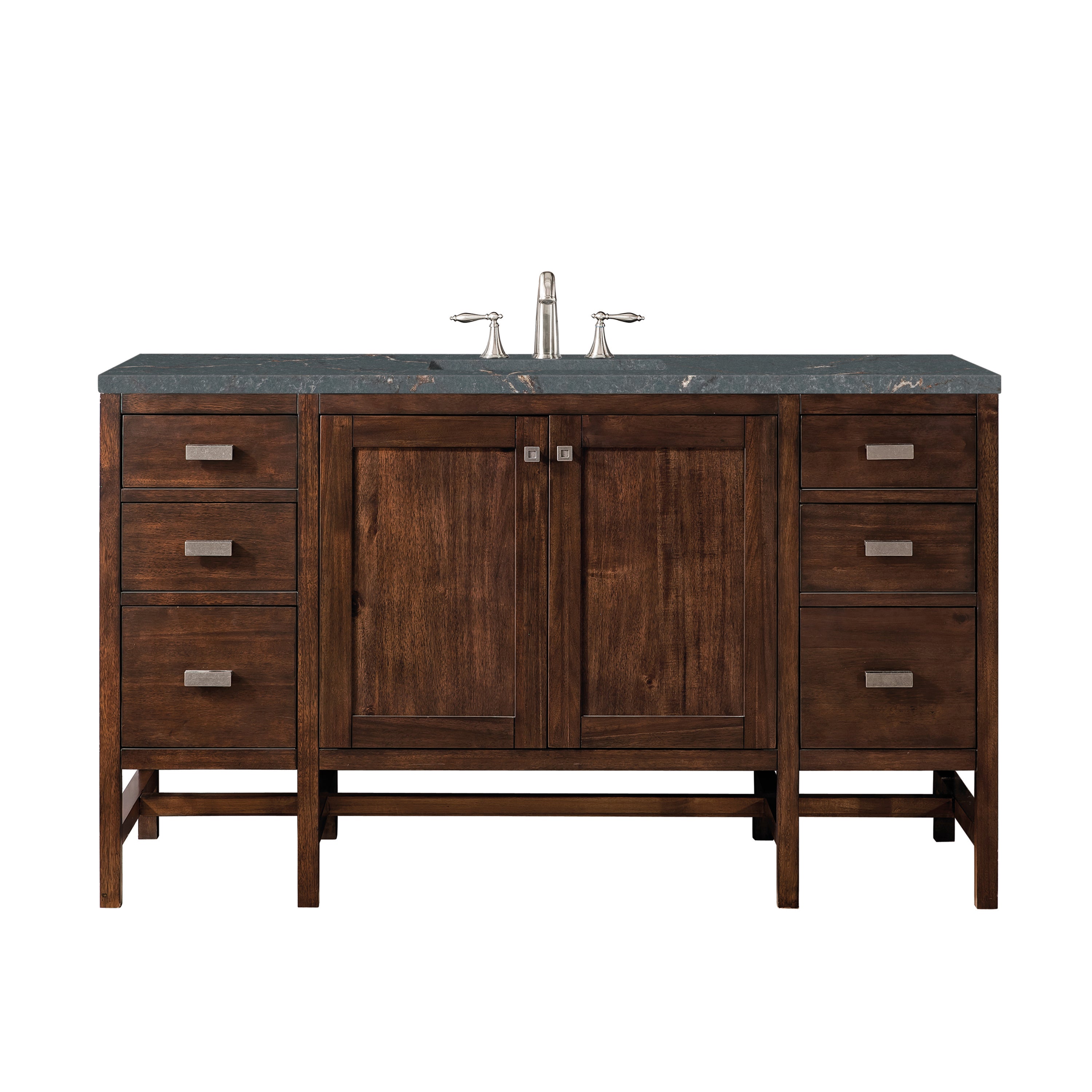 James Martin Addison 60" Single Vanity in Mid-Century Acacia with 3cm Countertop