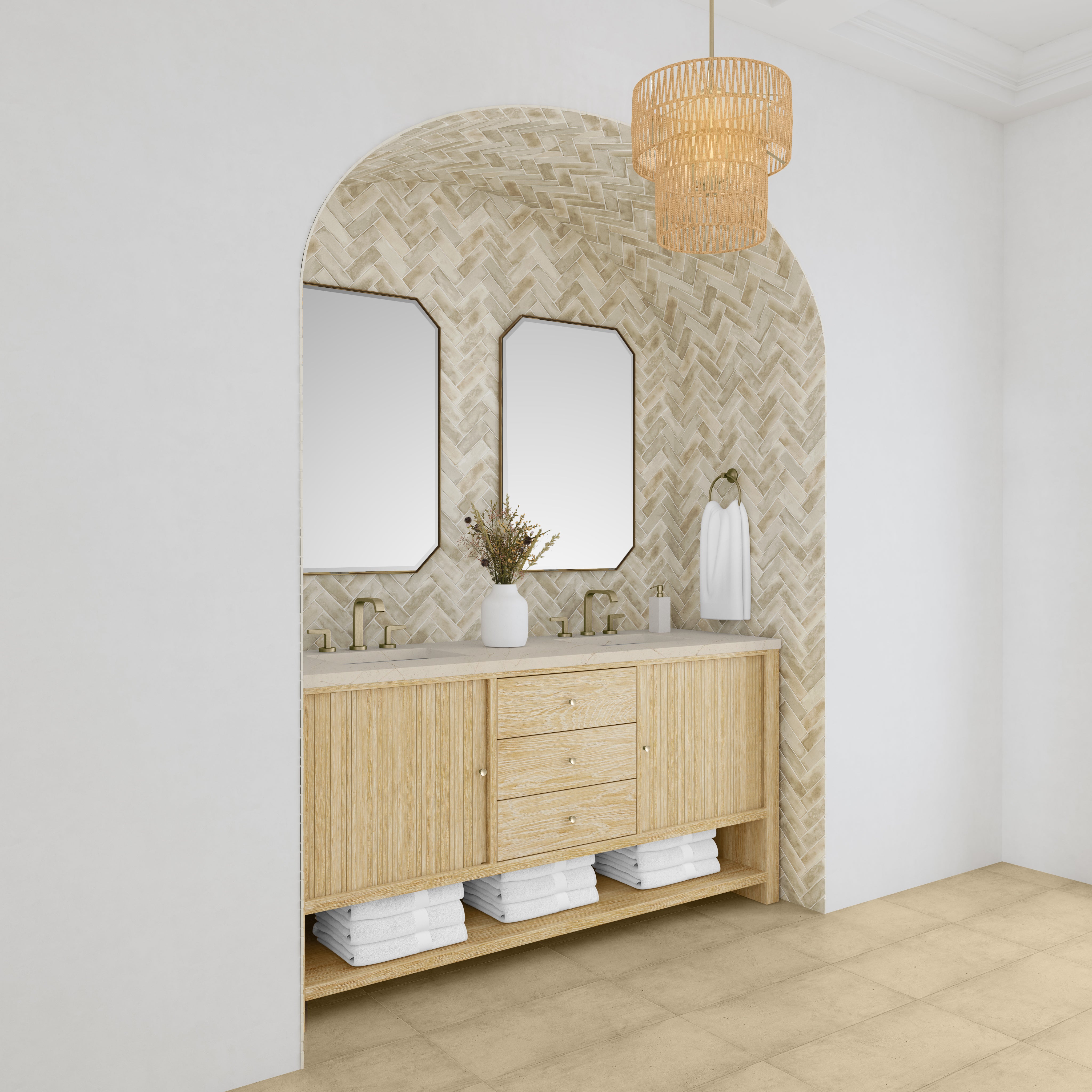 James Martin Marigot 72" Double Vanity in Sunwashed Oak with 3cm Countertop