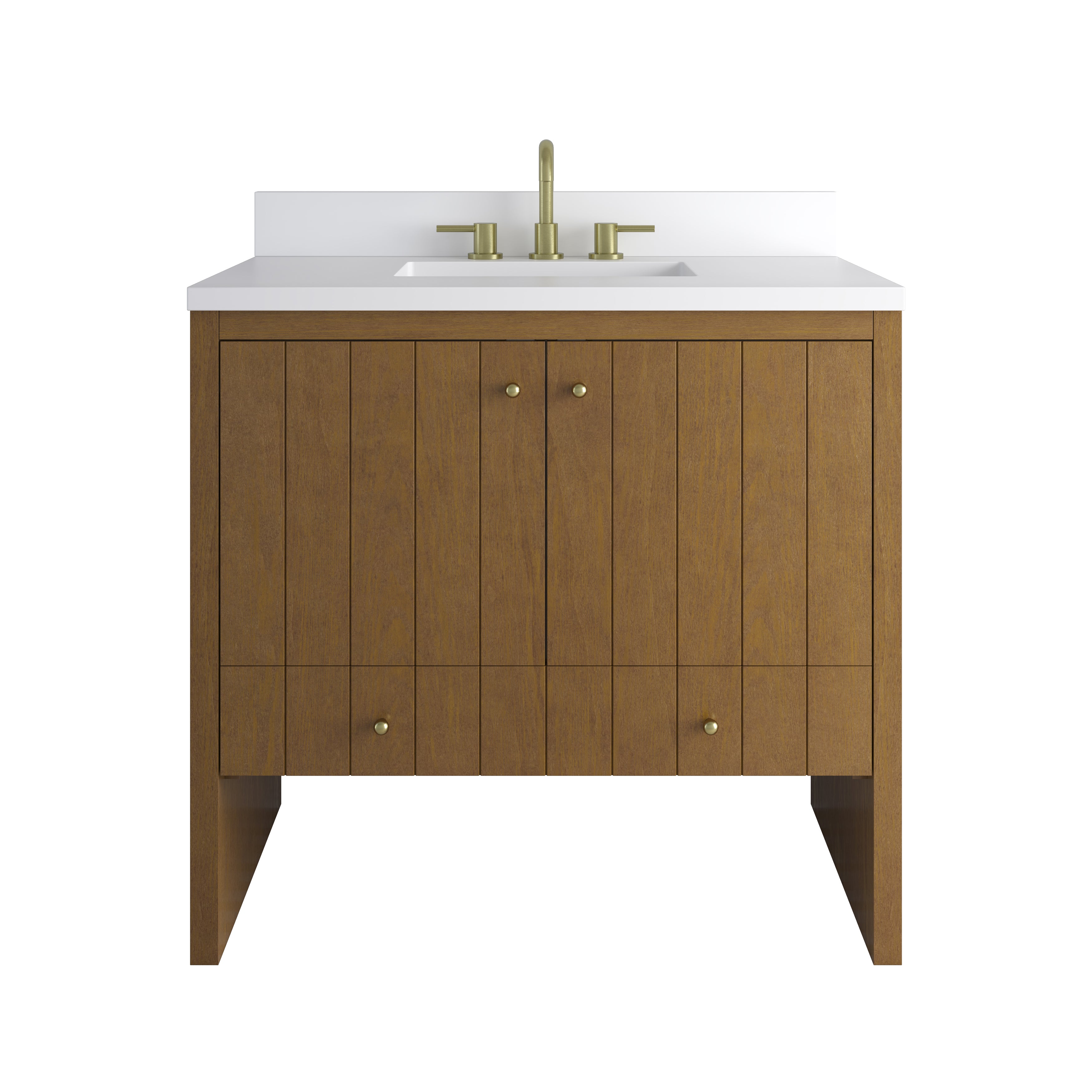 James Martin Hudson 36" Single Vanity in Honey Oak with 3cm Countertop