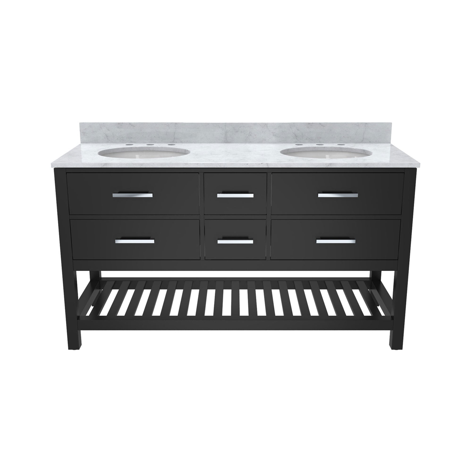 Valencia 60 Inch  Vanity with Oval Sinks