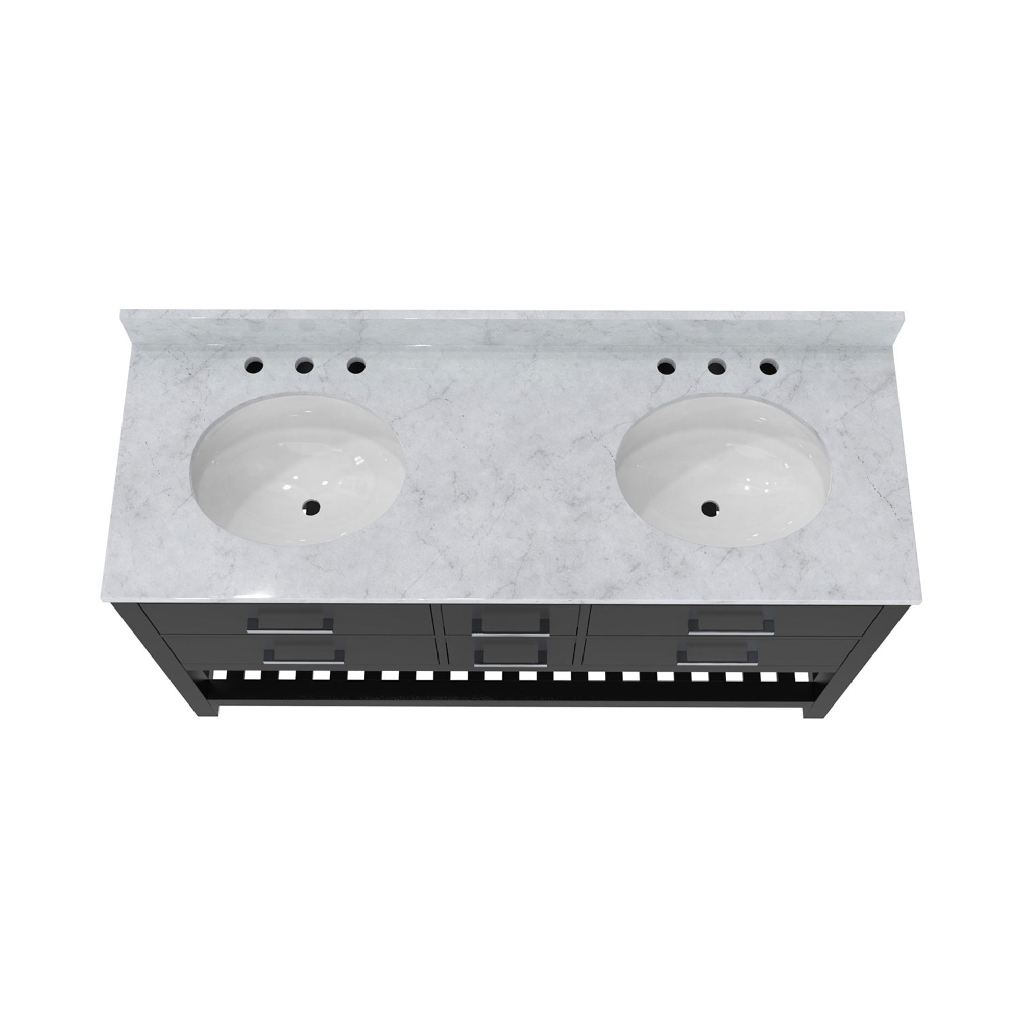 Valencia 60 Inch  Vanity with Oval Sinks