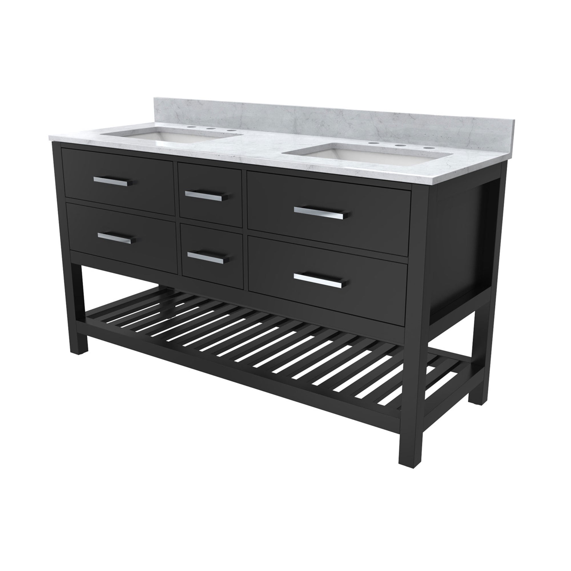 Valencia 60 Inch  Vanity with Rectangular Sinks