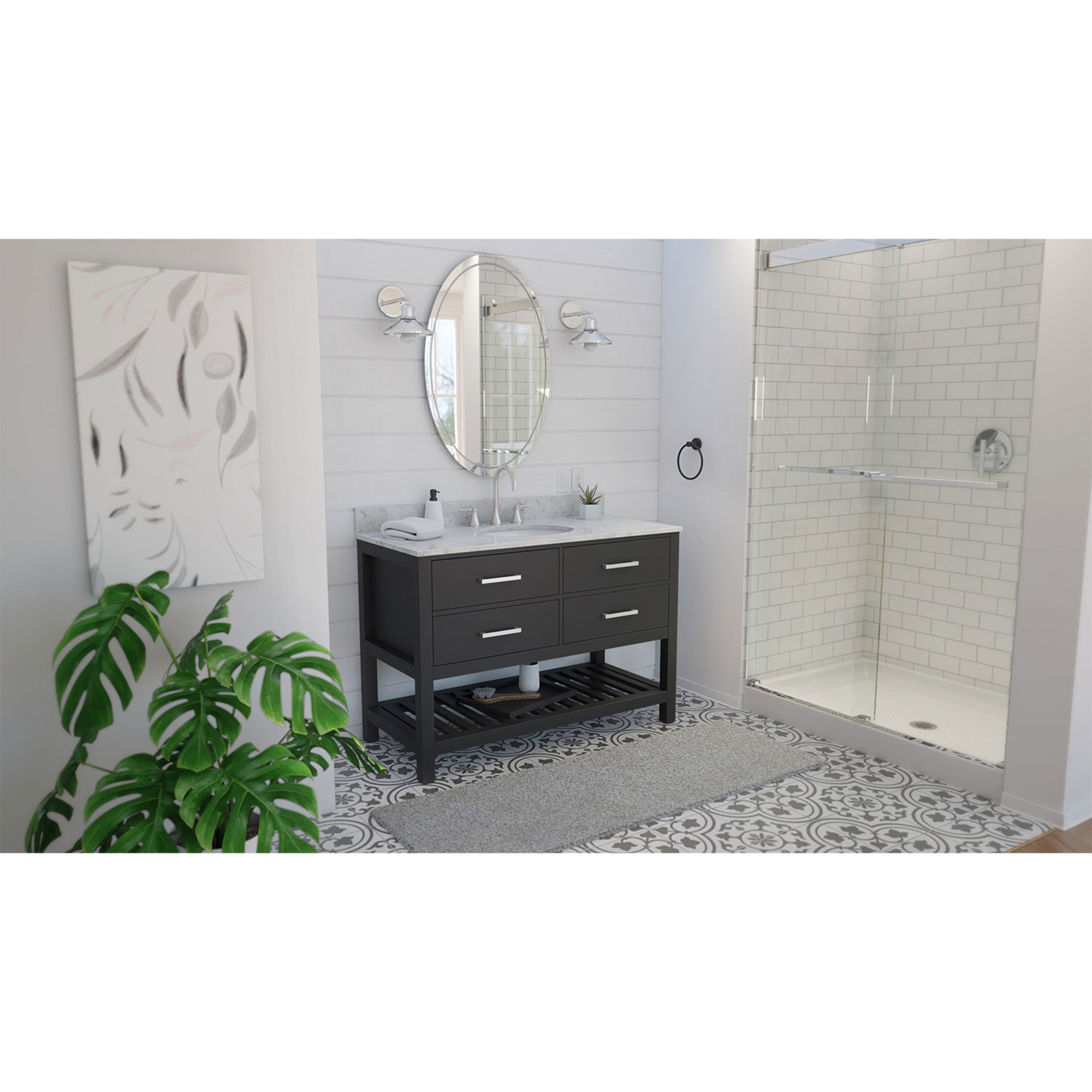 Valencia 48" Vanity, Oval Sink