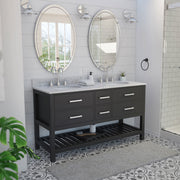 Valencia 60 Inch  Vanity with Oval Sinks