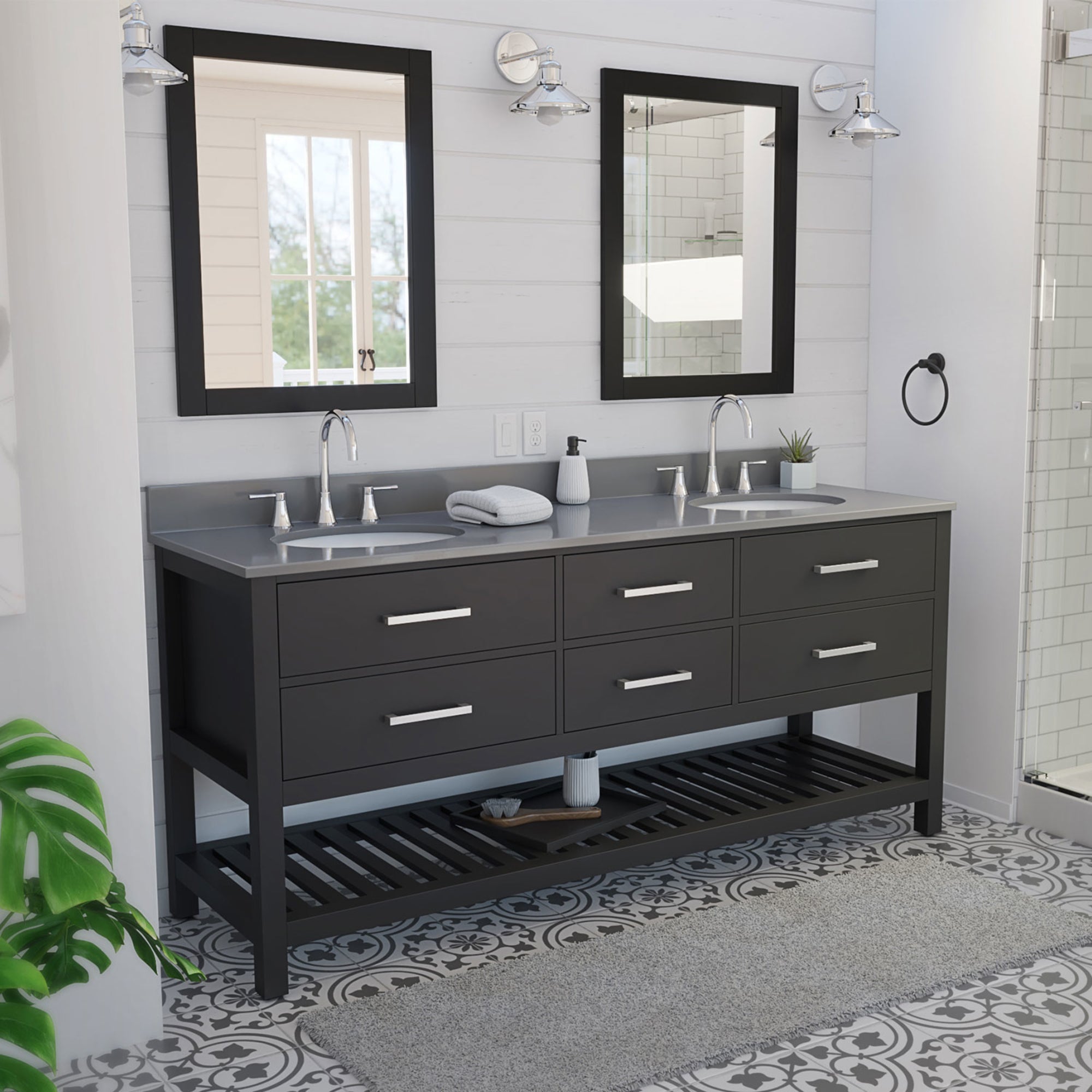 Valencia 72 Inch Vanity with Oval Sinks