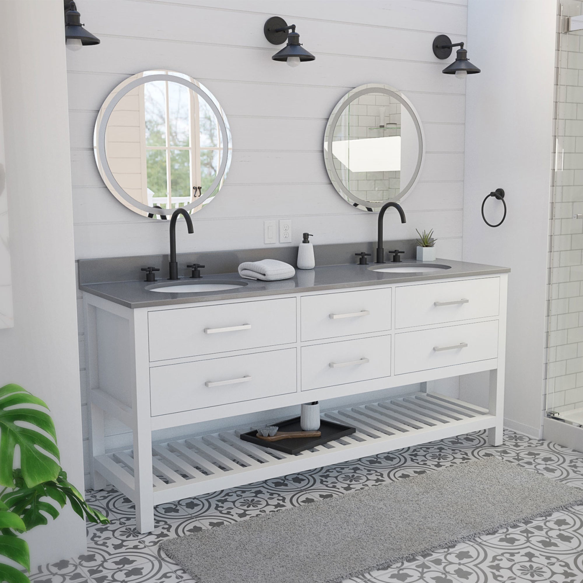 Valencia 72 Inch Vanity with Oval Sinks