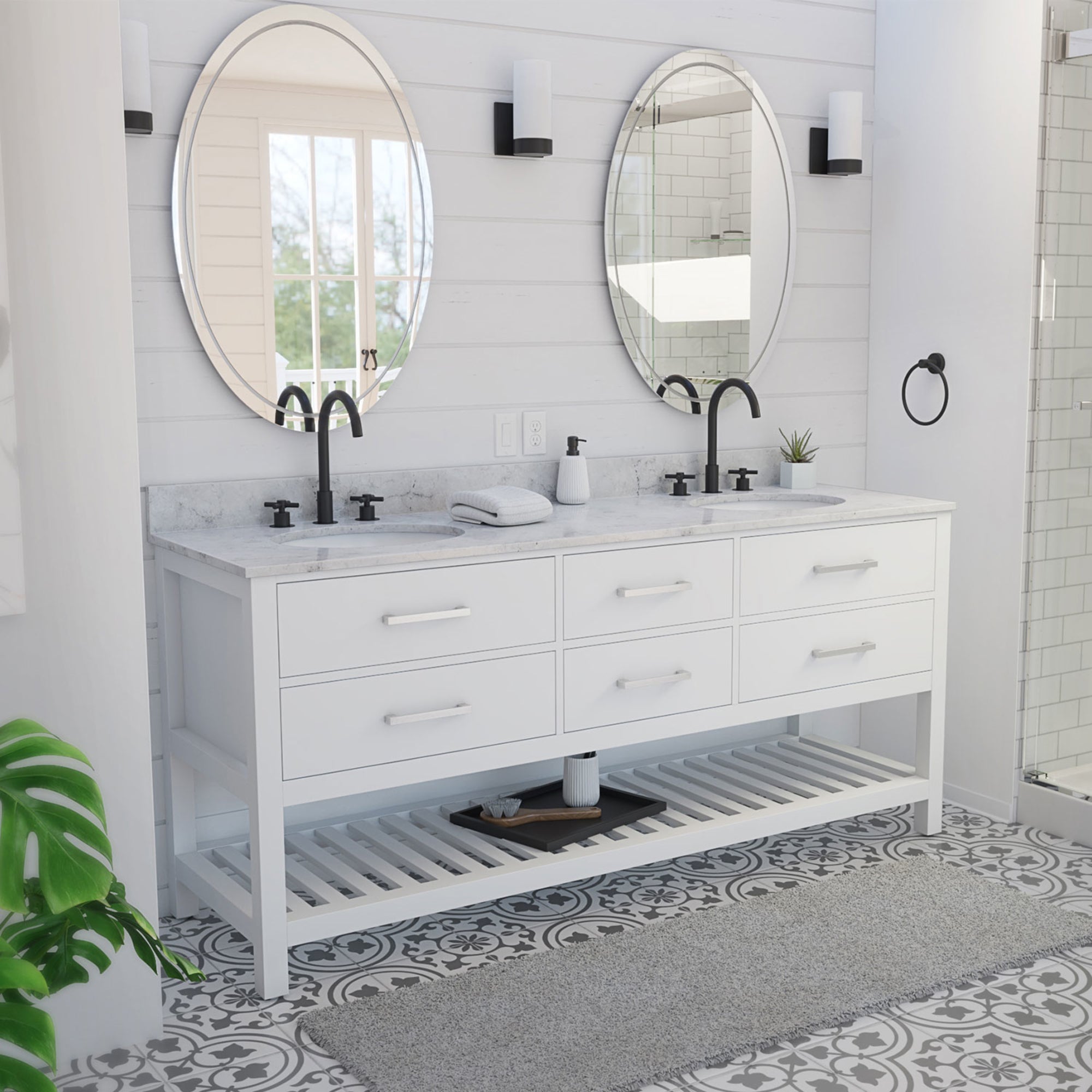 Valencia 72 Inch Vanity with Oval Sinks