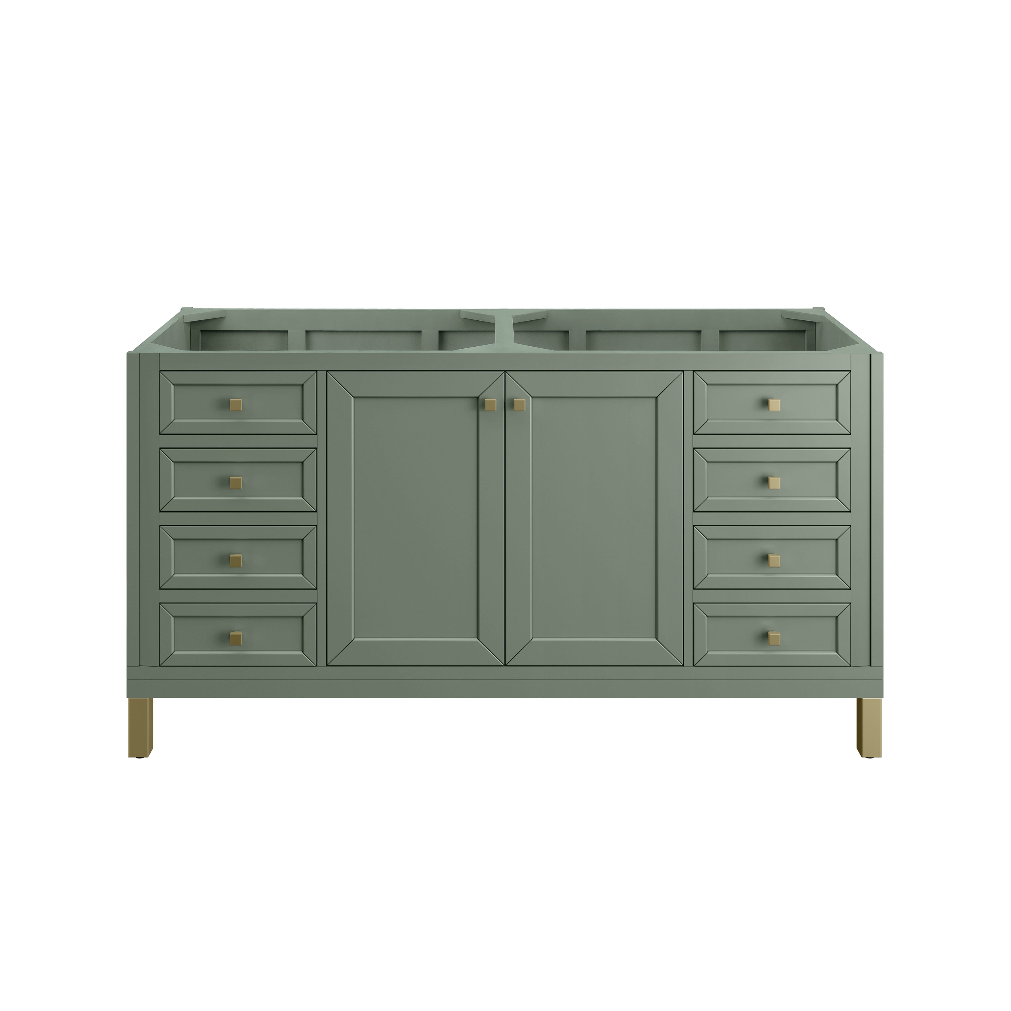 James Martin Chicago 60" Double Vanity in Smokey Celadon with 3cm Countertop