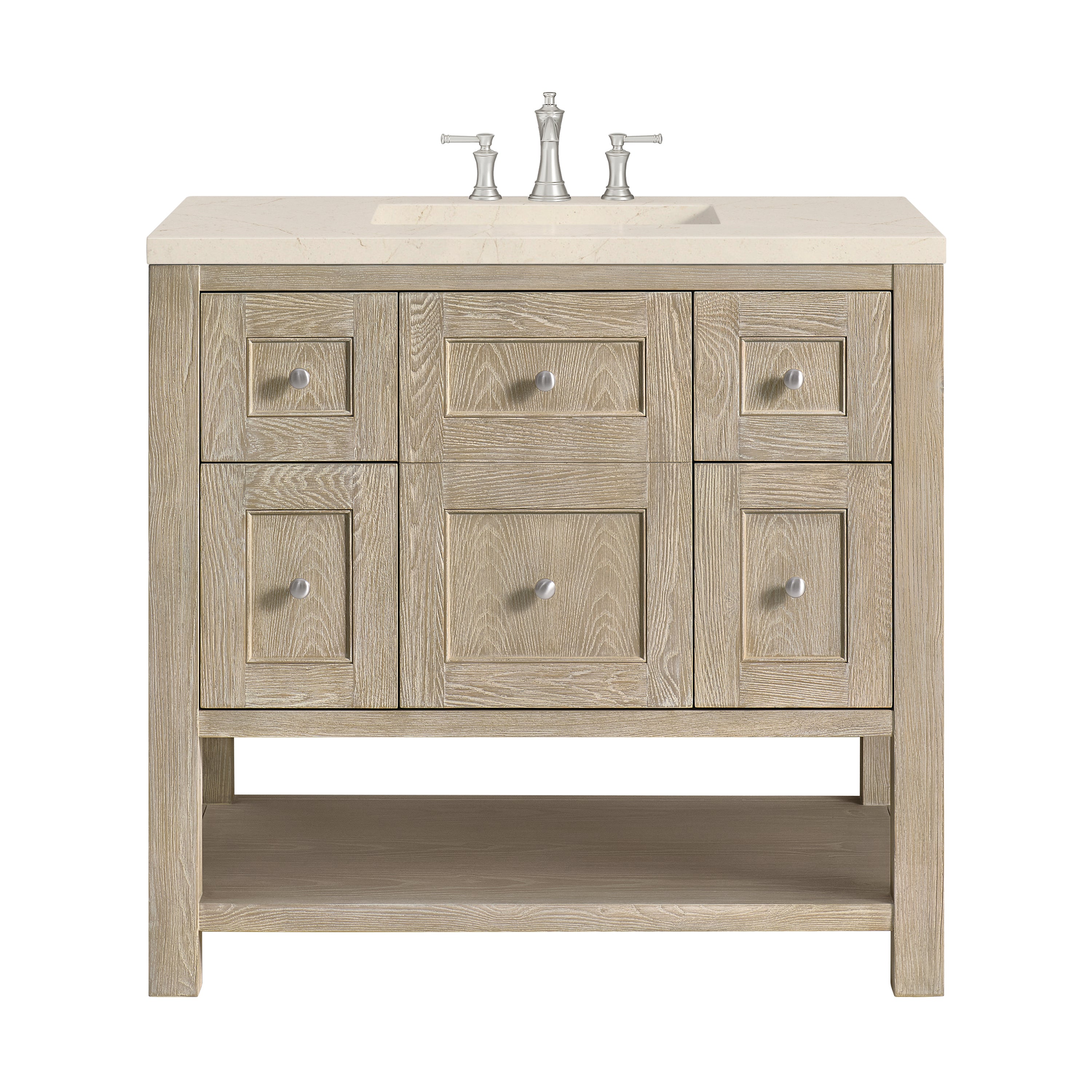 James Martin Breckenridge 36" Single in Whitewashed Oak with 3cm Countertop