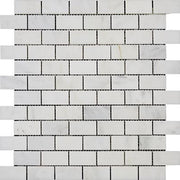 Eastern White Honed Marble Mosaic Brick 1"X2"