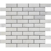 Eastern White Honed Marble Mosaic Brick 1"X3"