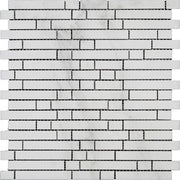 Eastern White Polished Marble Mosaic Bullet Strips