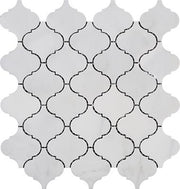 Eastern White Polished Marble Mosaic Lantern
