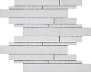 Eastern White Polished Marble Mosaic Random Strips